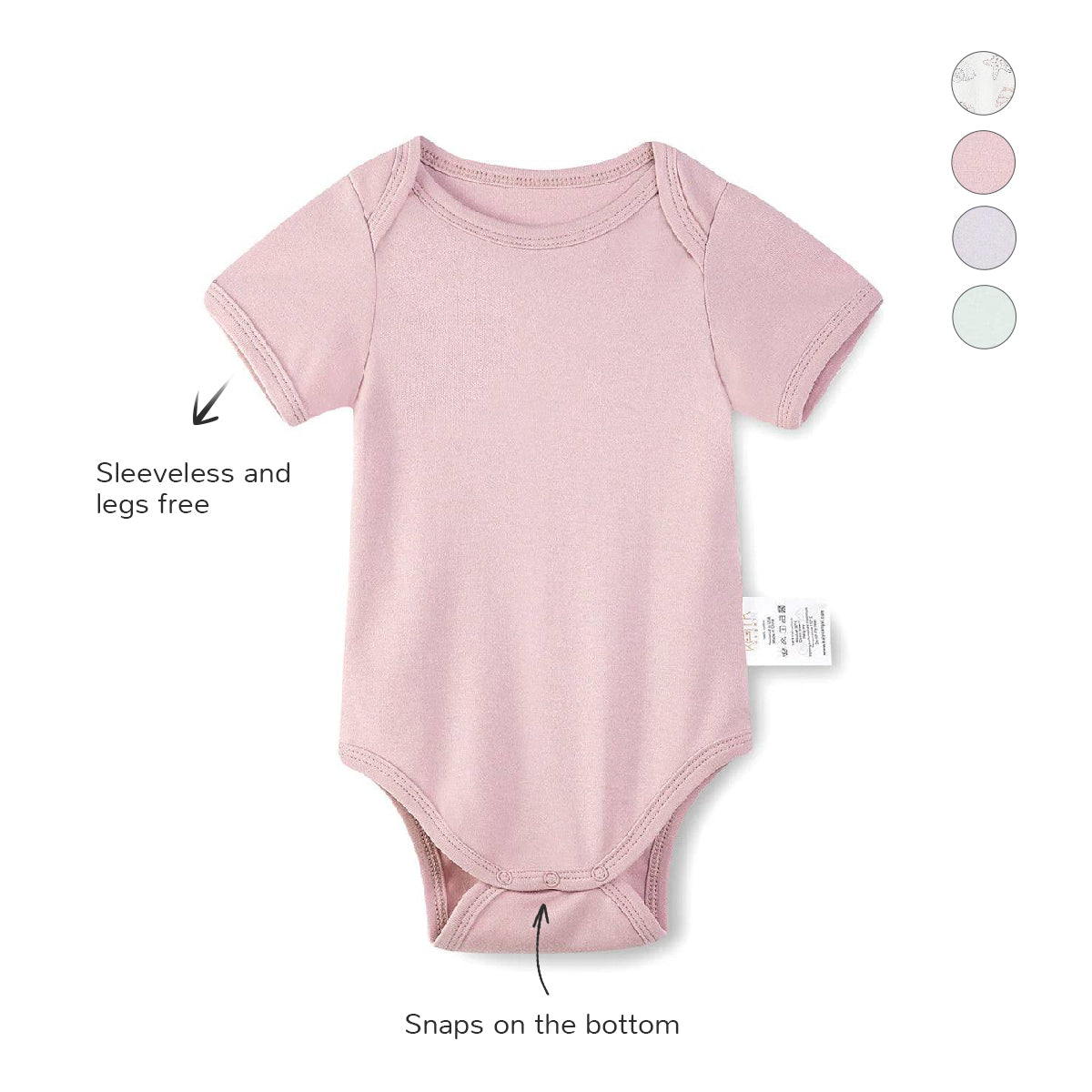 Half Sleeves Snap Romper - Cameo Pink