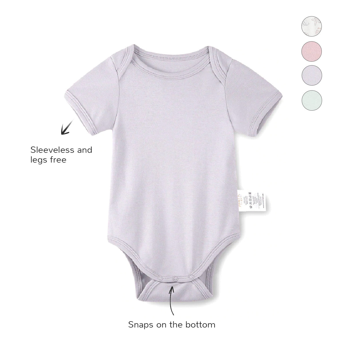 Half Sleeves Snap Romper - Lilac