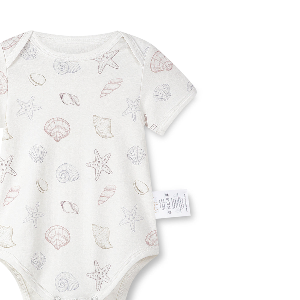 Half Sleeves Snap Romper - Shell