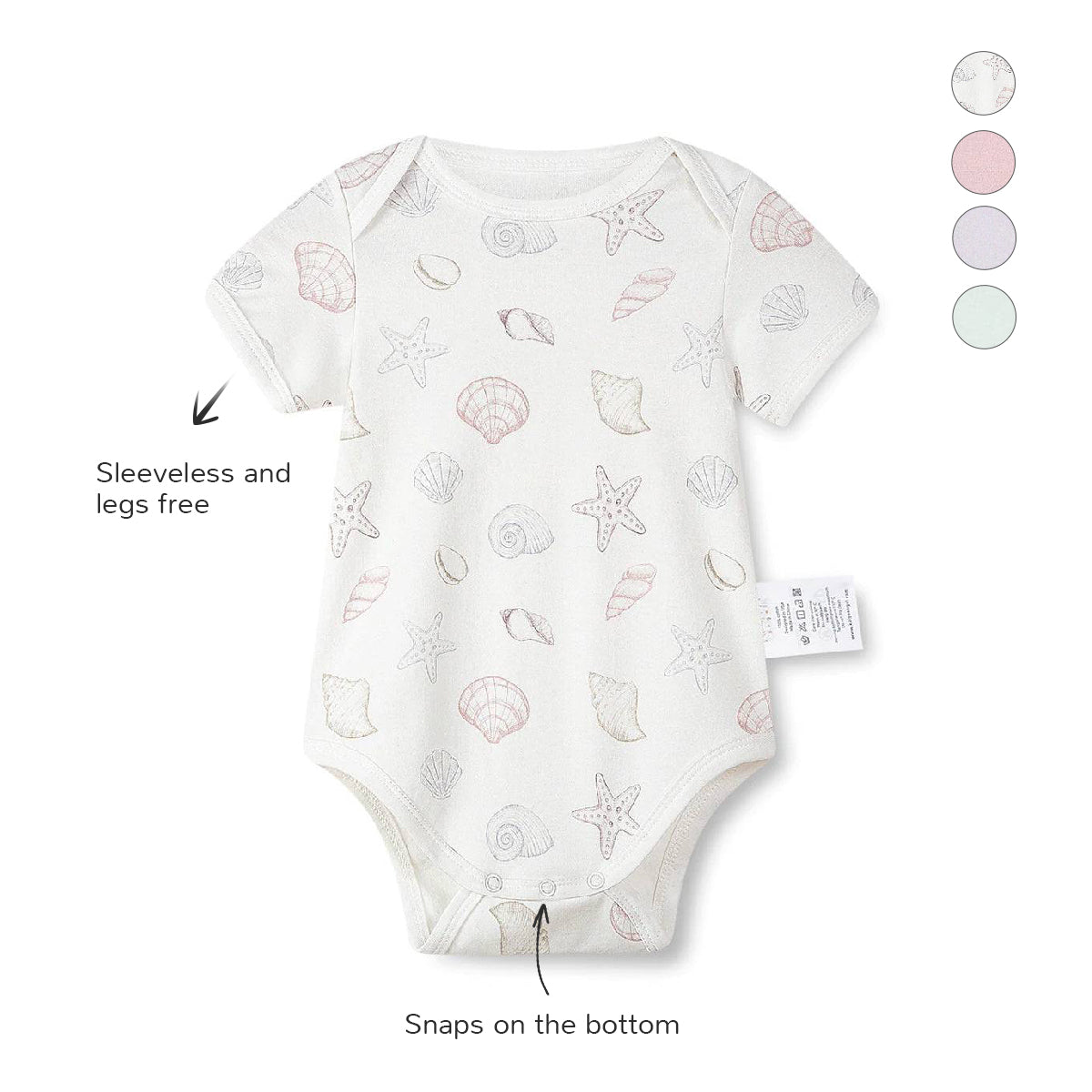Half Sleeves Snap Romper - Shell