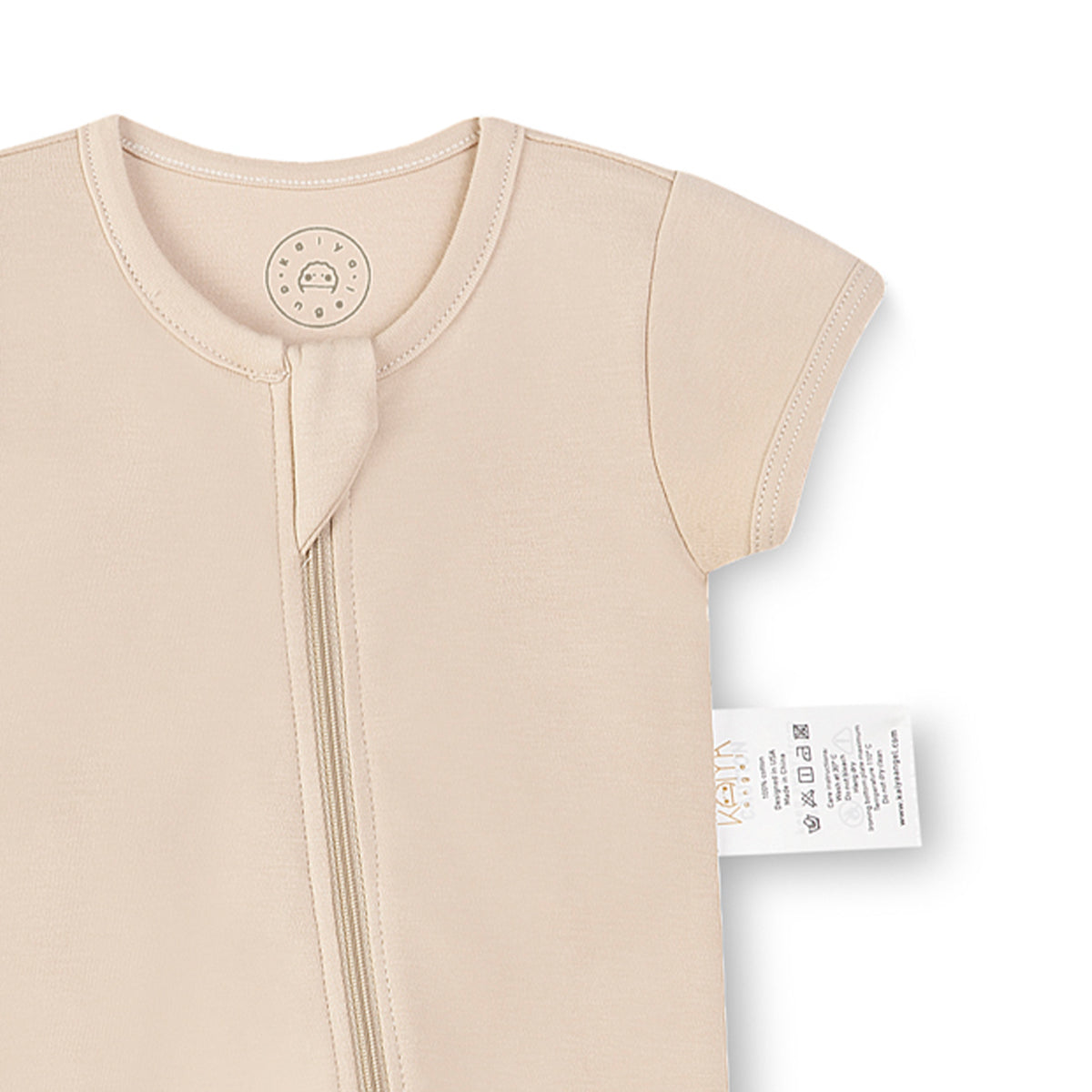 Half Sleeves Zip Wrap Romper - Khaki