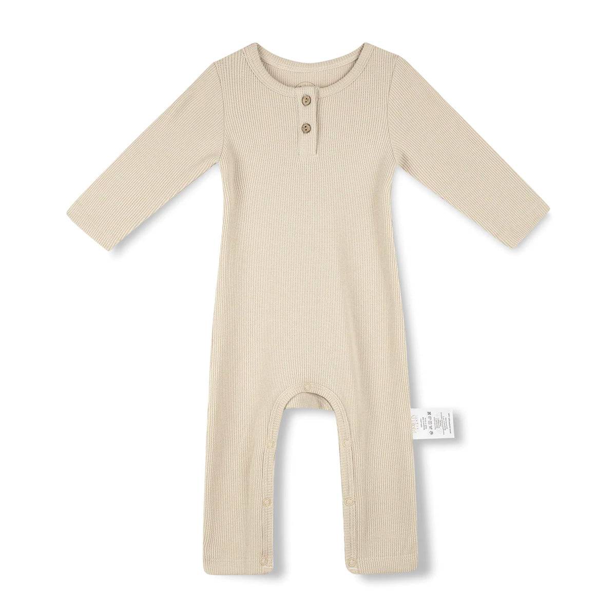 Long Sleeves Button Utility Romper - Gray Morn