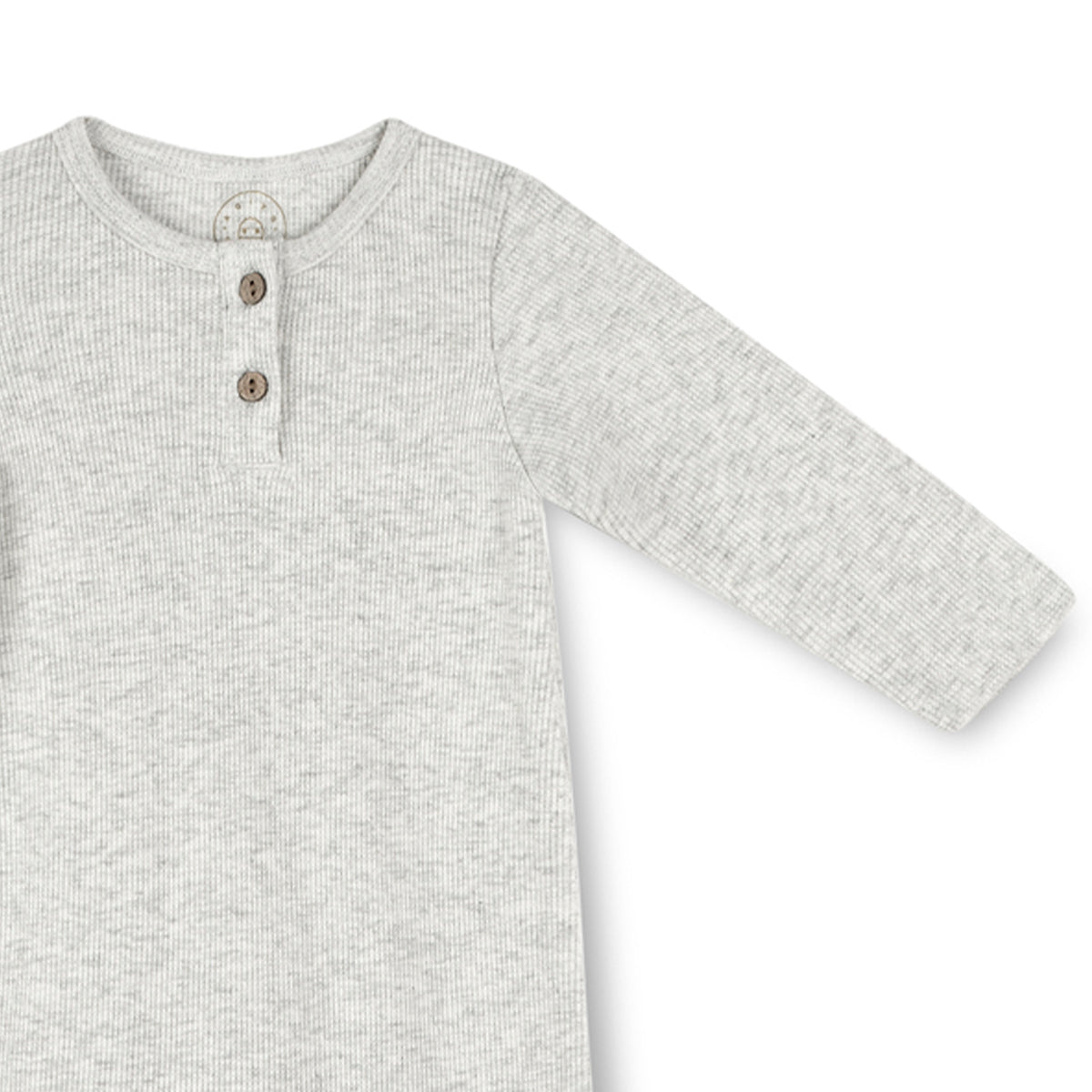 Long Sleeves Button Utility Romper - Light Gray