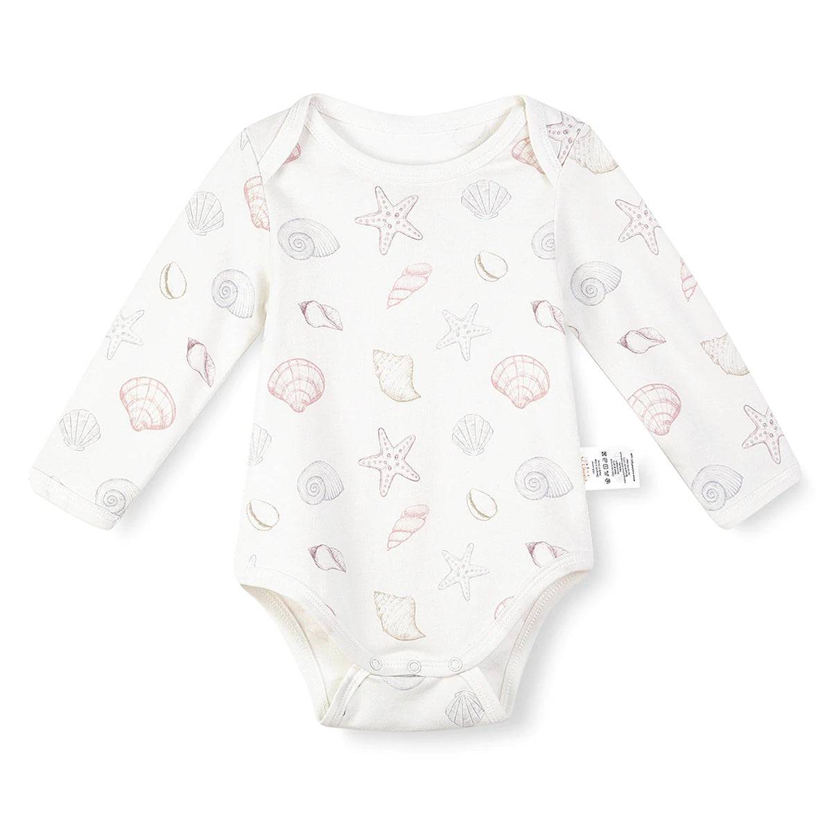 Long Sleeves Snap Romper - Shell