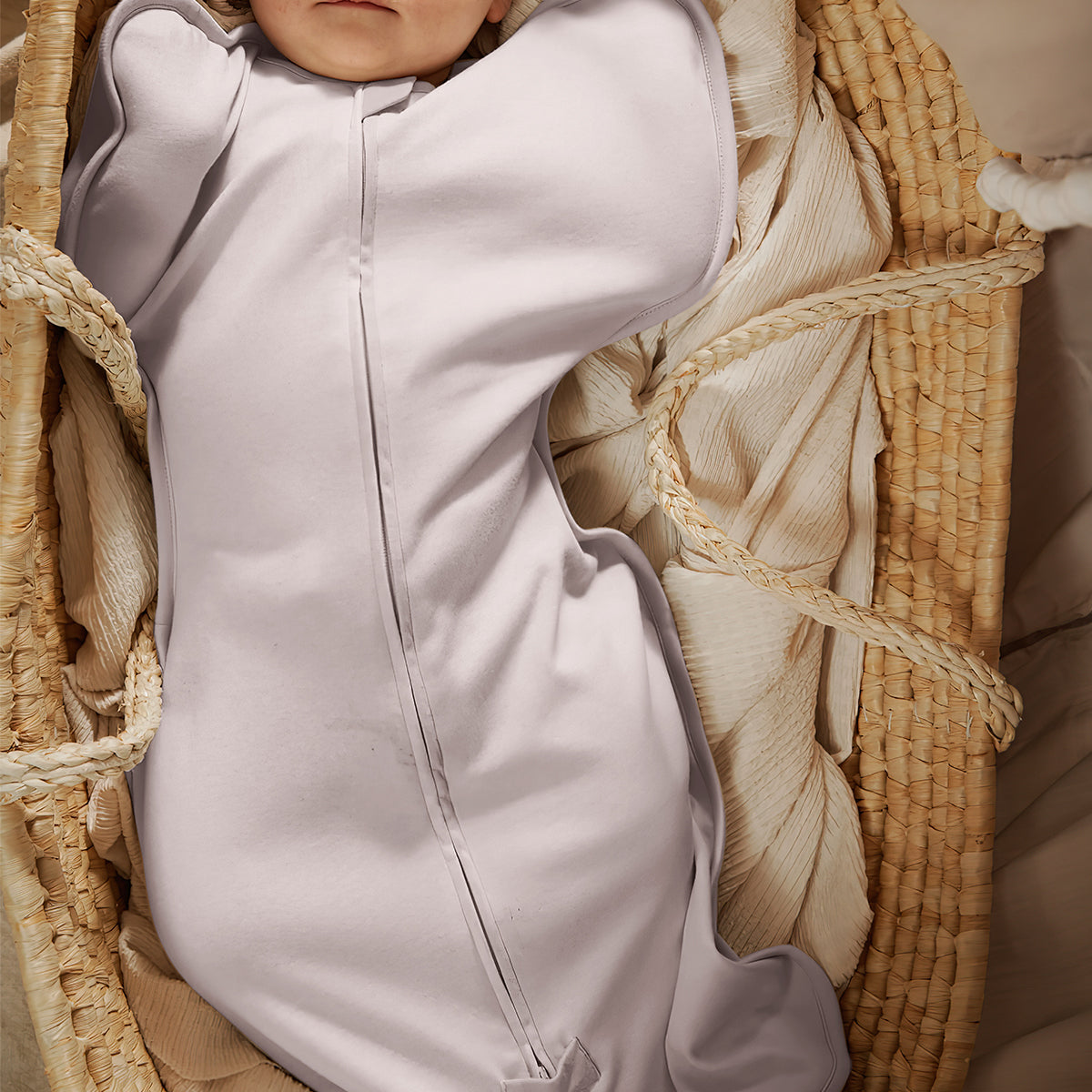 Newborn Front Opening Zip Up Swaddle 0.5 TOG - Dark Pink