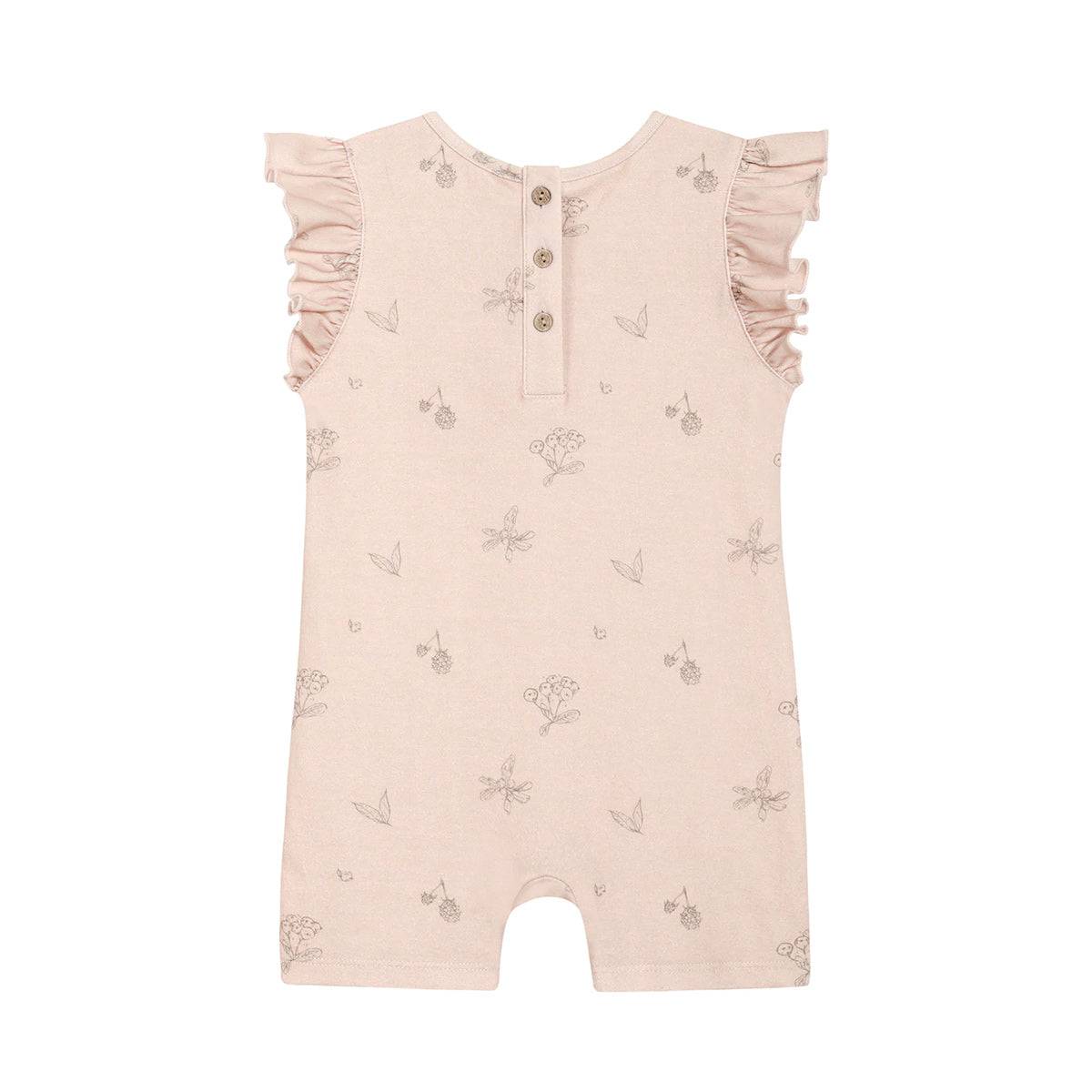 Organic Baby Ruffles Romper Vest - Bacca Pink