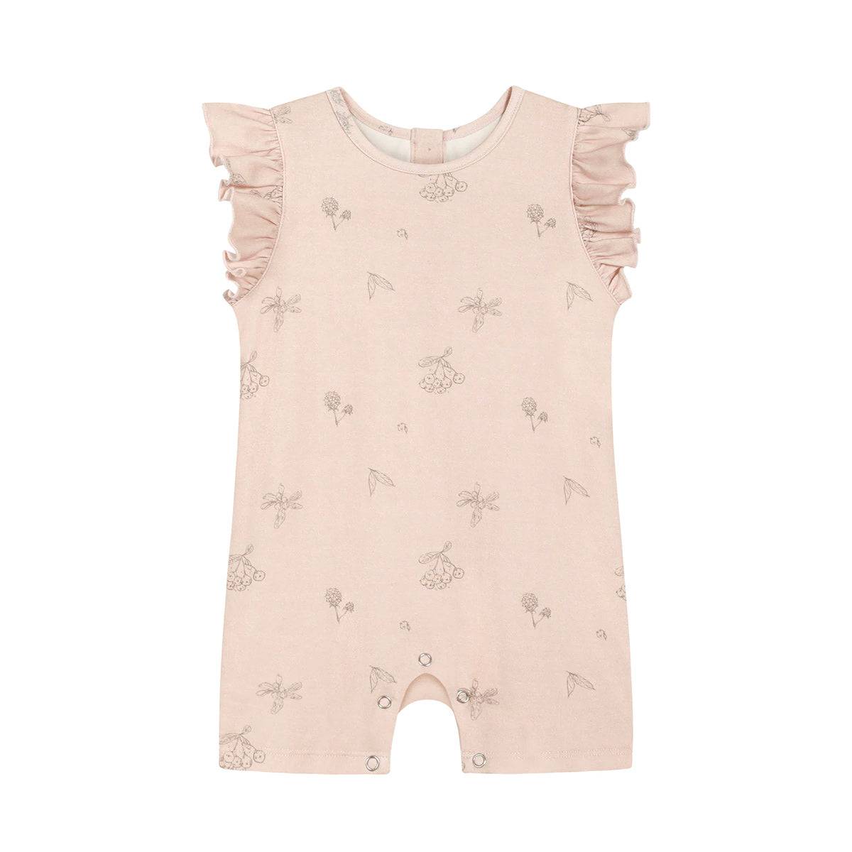 Organic Baby Ruffles Romper Vest - Bacca Pink