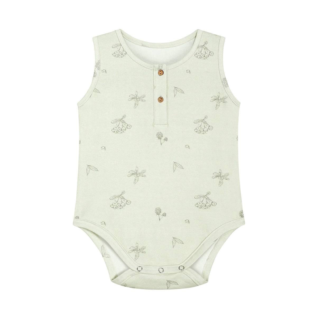 Organic Sleeveless Onesies For Babies - Bacca Mint