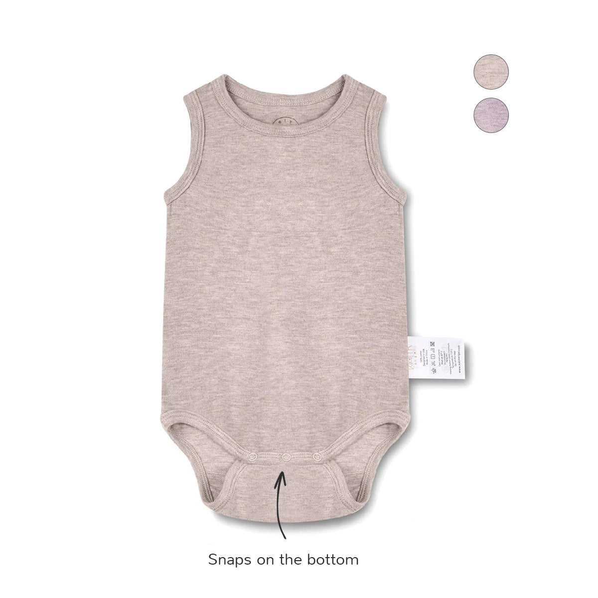 Sleeveless Snap One Piece Girl And Boy - Gray Morn