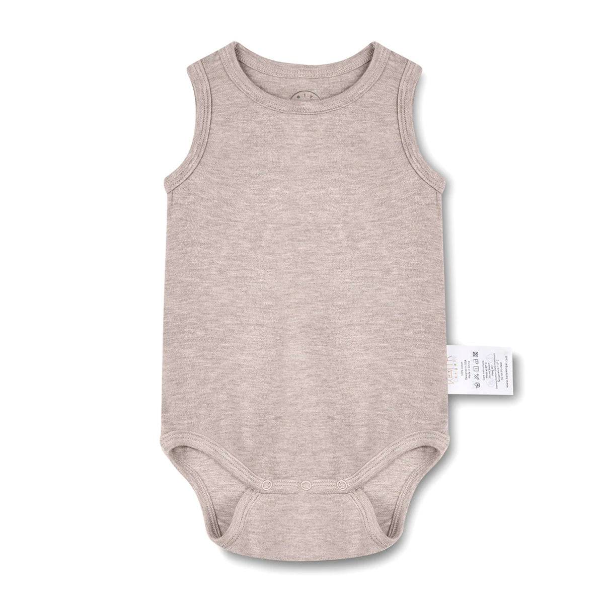 Sleeveless Snap One Piece Girl And Boy - Gray Morn