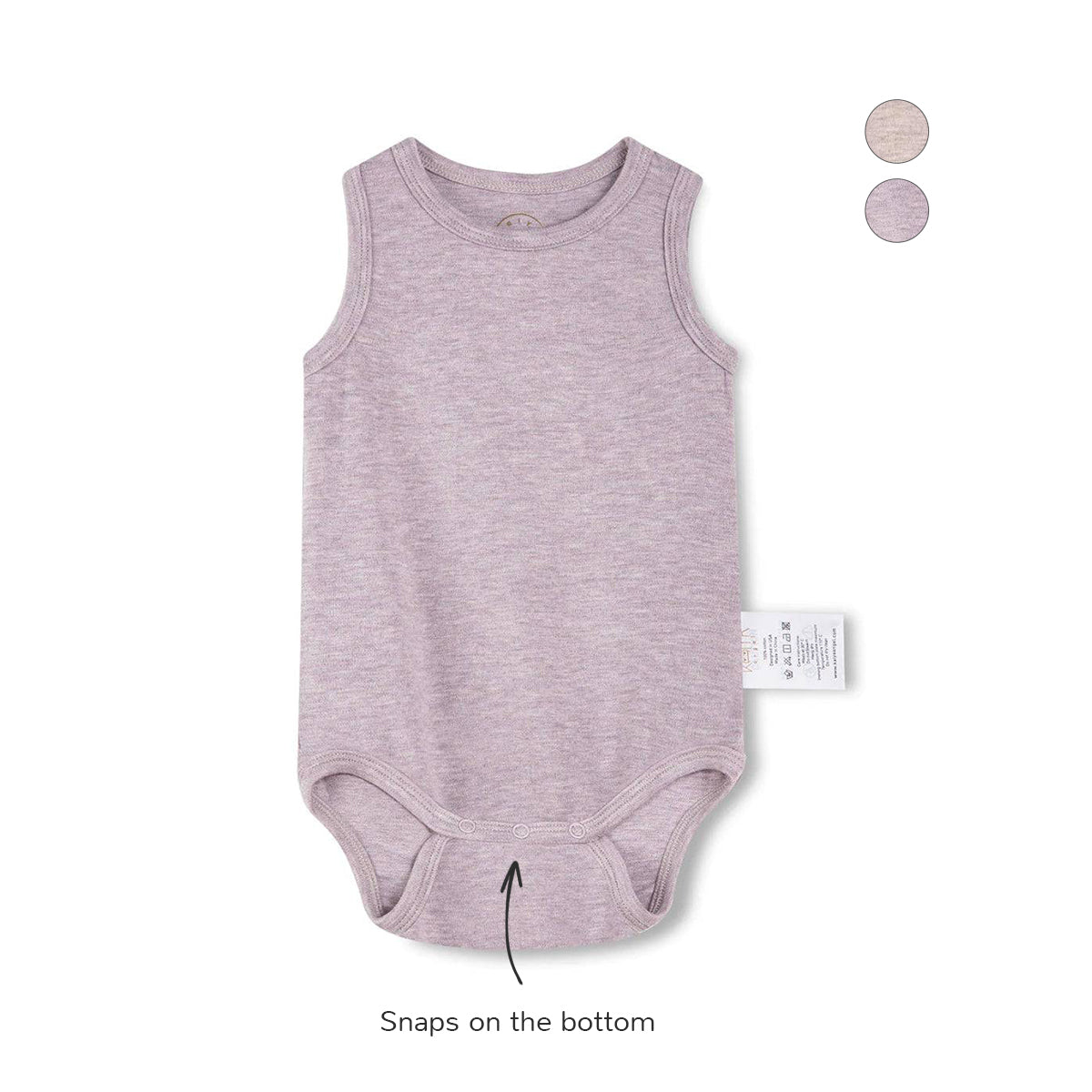 Sleeveless Snap One Piece Girl And Boy - Lilac