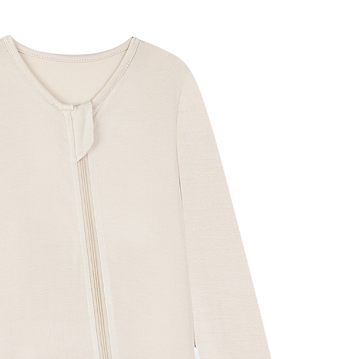 Zipper Baby Romper One Piece - Creamy White