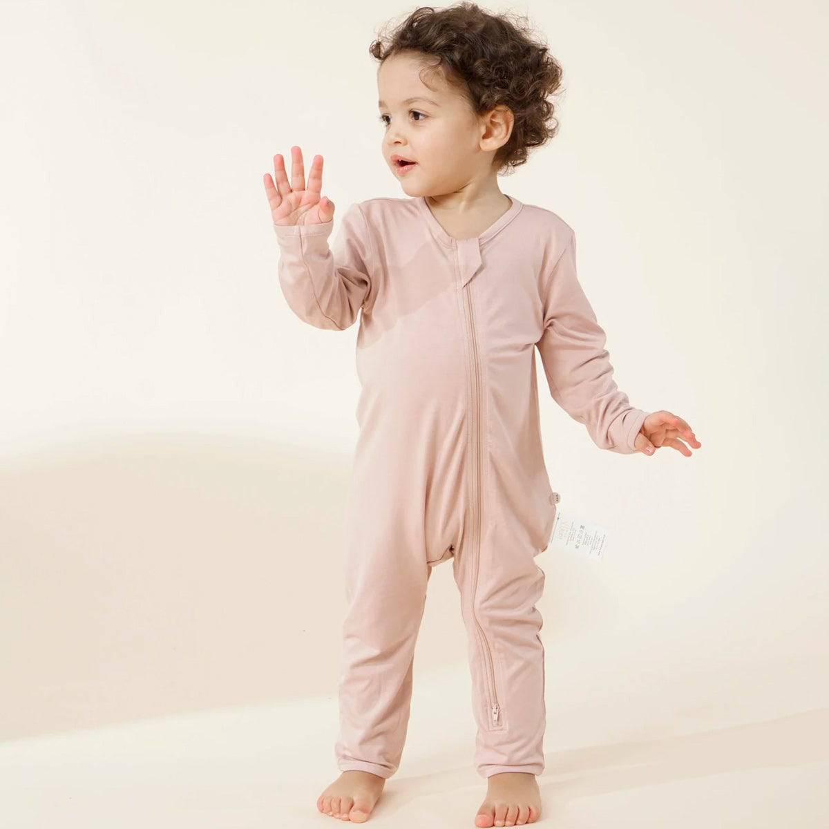 Zipper Baby Romper One Piece - Dark Pink