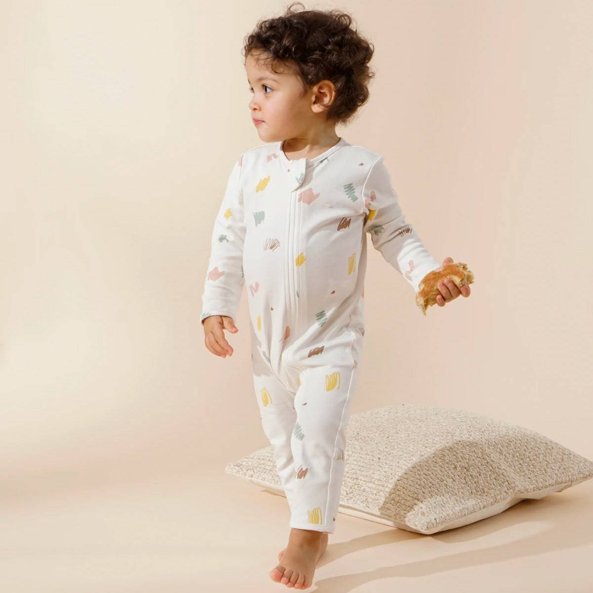 Zipper Baby Romper One Piece - Graffiti