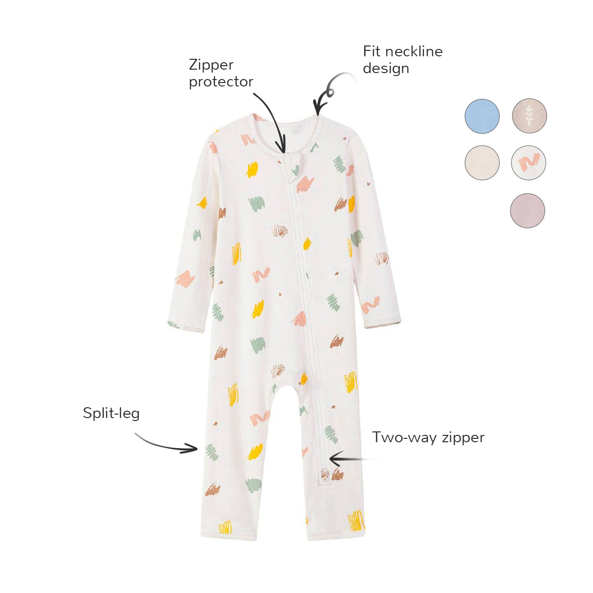 Zipper Baby Romper One Piece - Graffiti