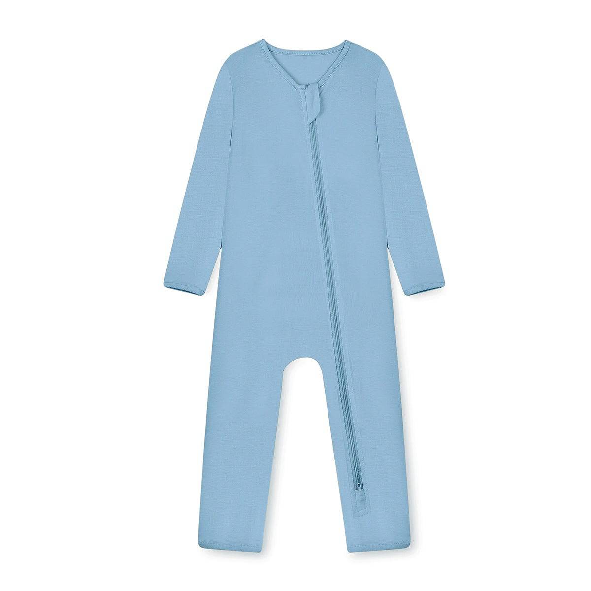 Zipper Baby Romper One Piece - Grayish Blue