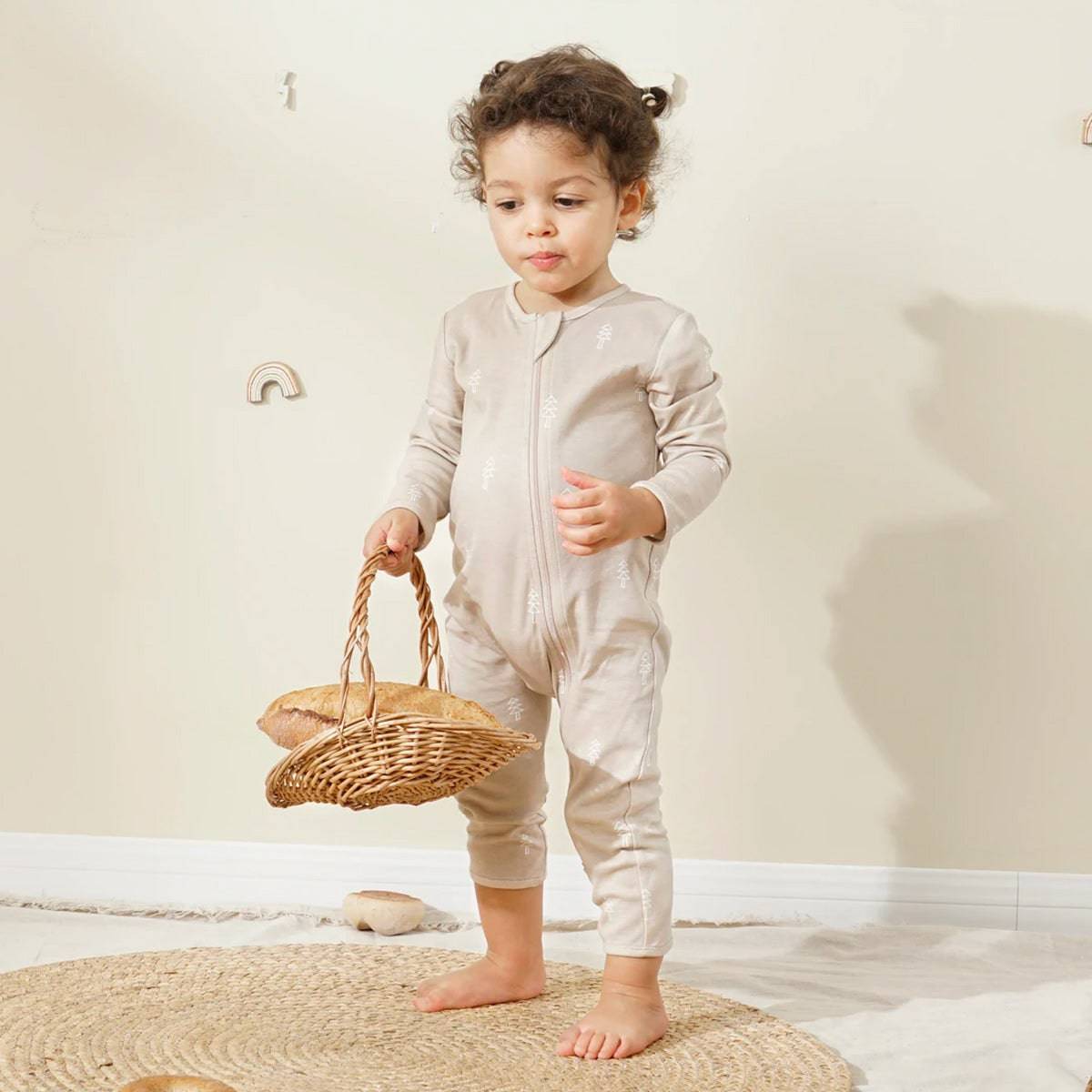 Zipper Baby Romper One Piece - Pine