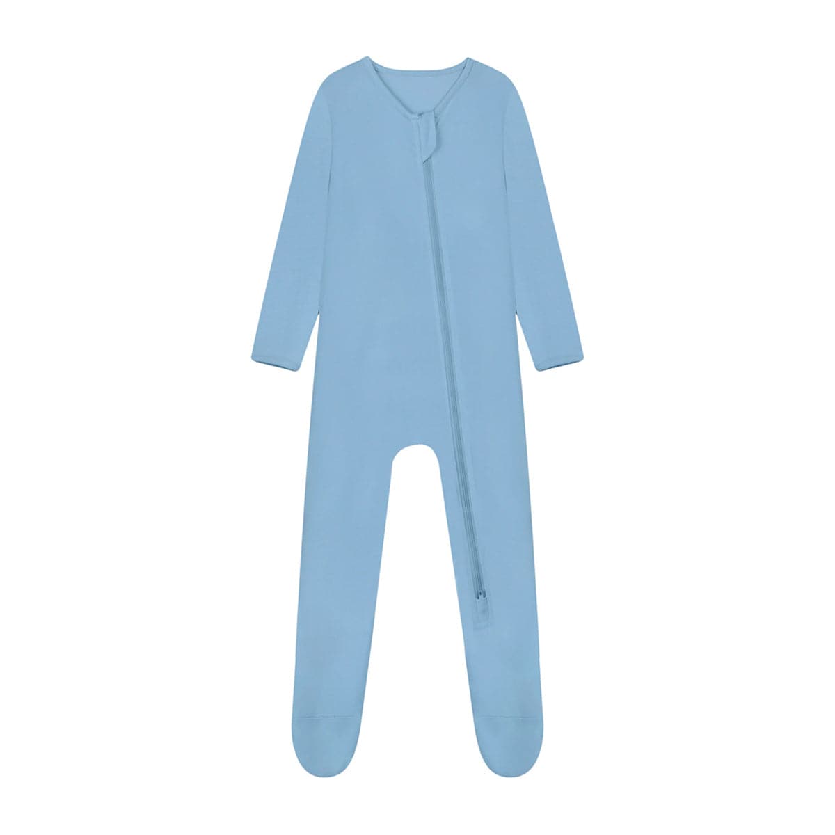 Zipper Romper Baby Footie Pajamas - Grayish Blue