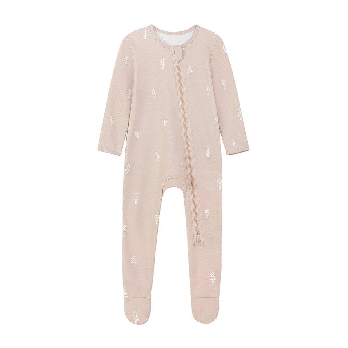 Zipper Romper Baby Footie Pajamas - Pine