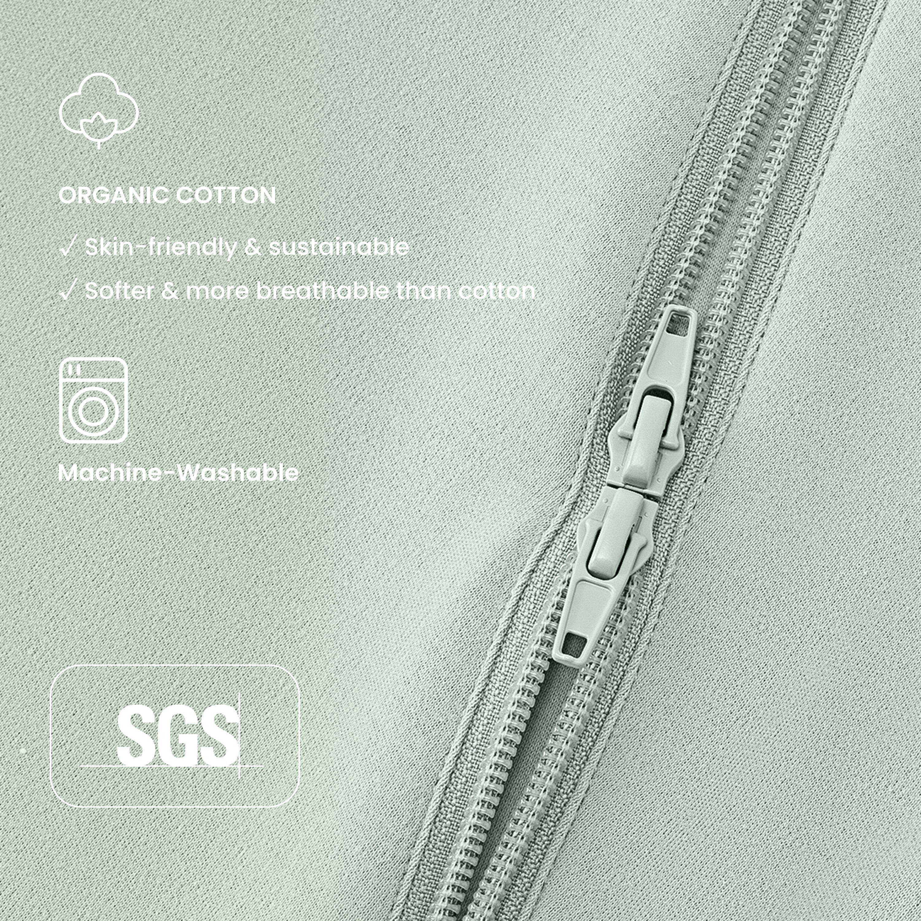 Sleeveless Sleep Sack 0.5 TOG - Organic Cotton - Pea Green