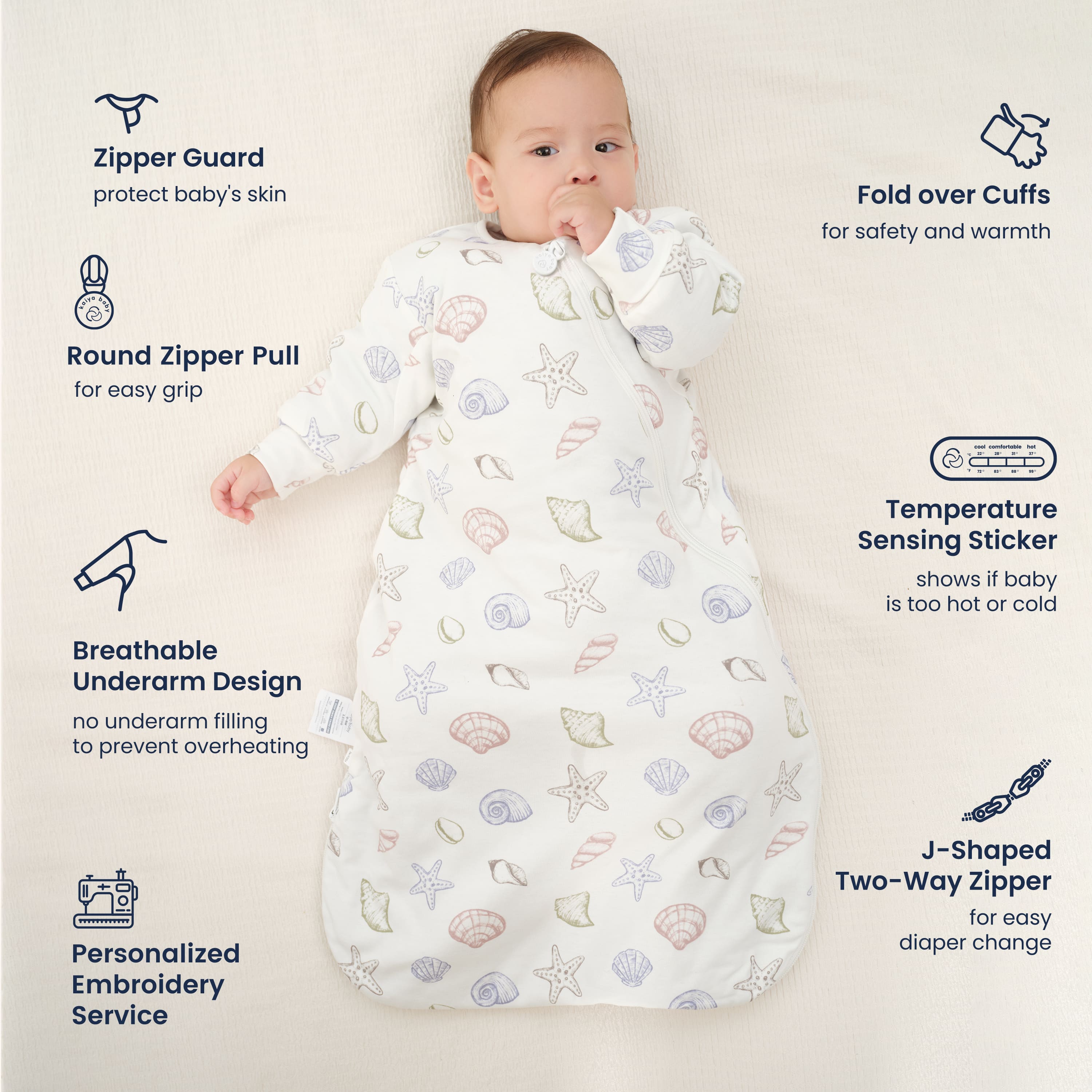 All Season Sleep Sack Walker 1.0 TOG-Organic Cotton & Camel Wool - Shell