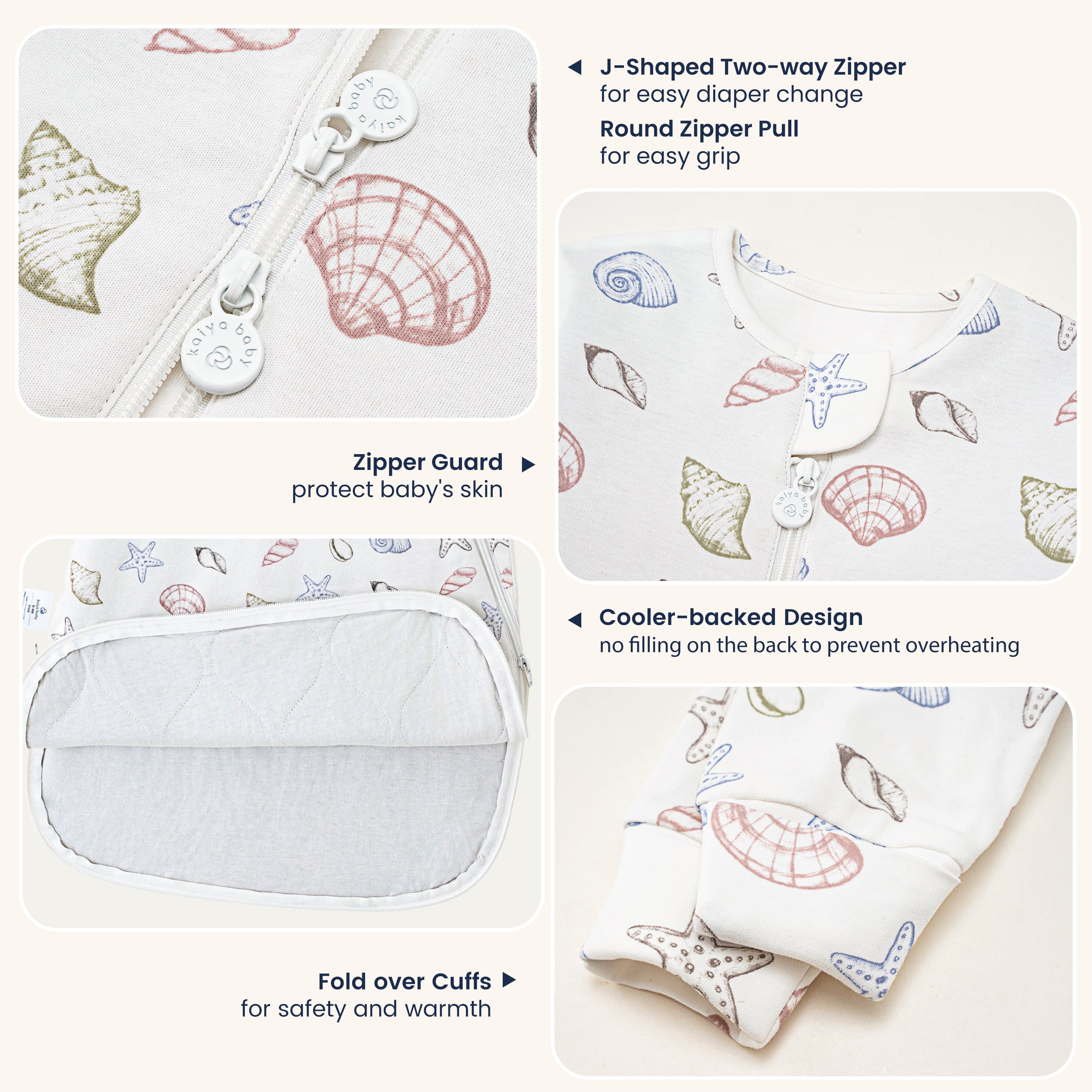 All Season Sleep Sack Walker 1.0 TOG-Organic Cotton & Camel Wool - Shell