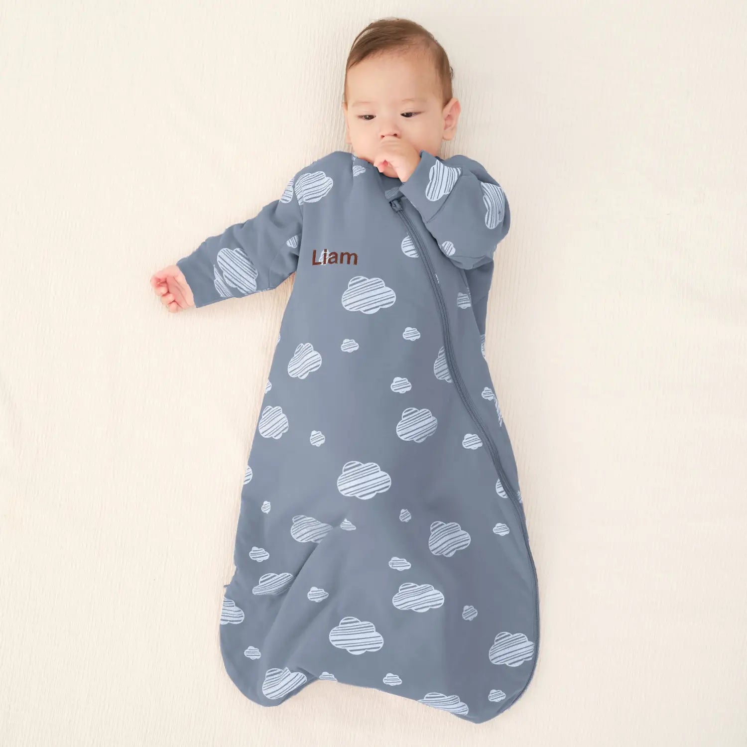 All Season Long Sleeve Sleep Sack 1.0 TOG- Organic Cotton & Camel Wool Bundle - Blue