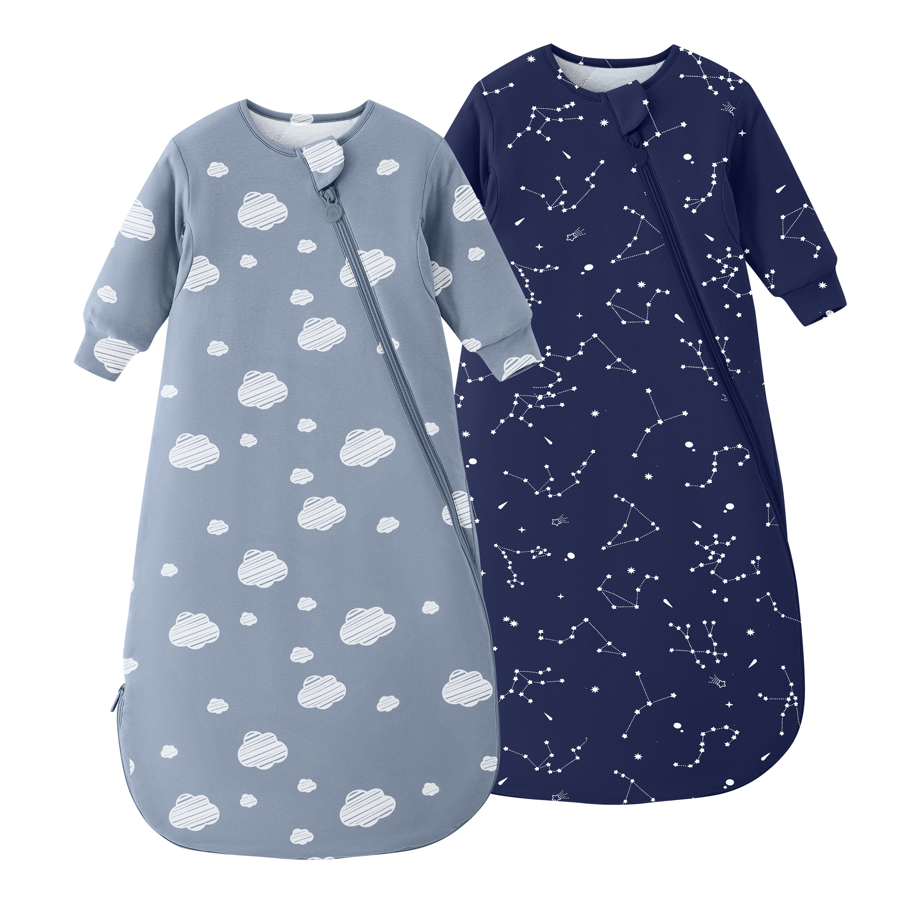 All Season Long Sleeve Sleep Sack 1.0 TOG- Organic Cotton & Camel Wool Bundle - Blue