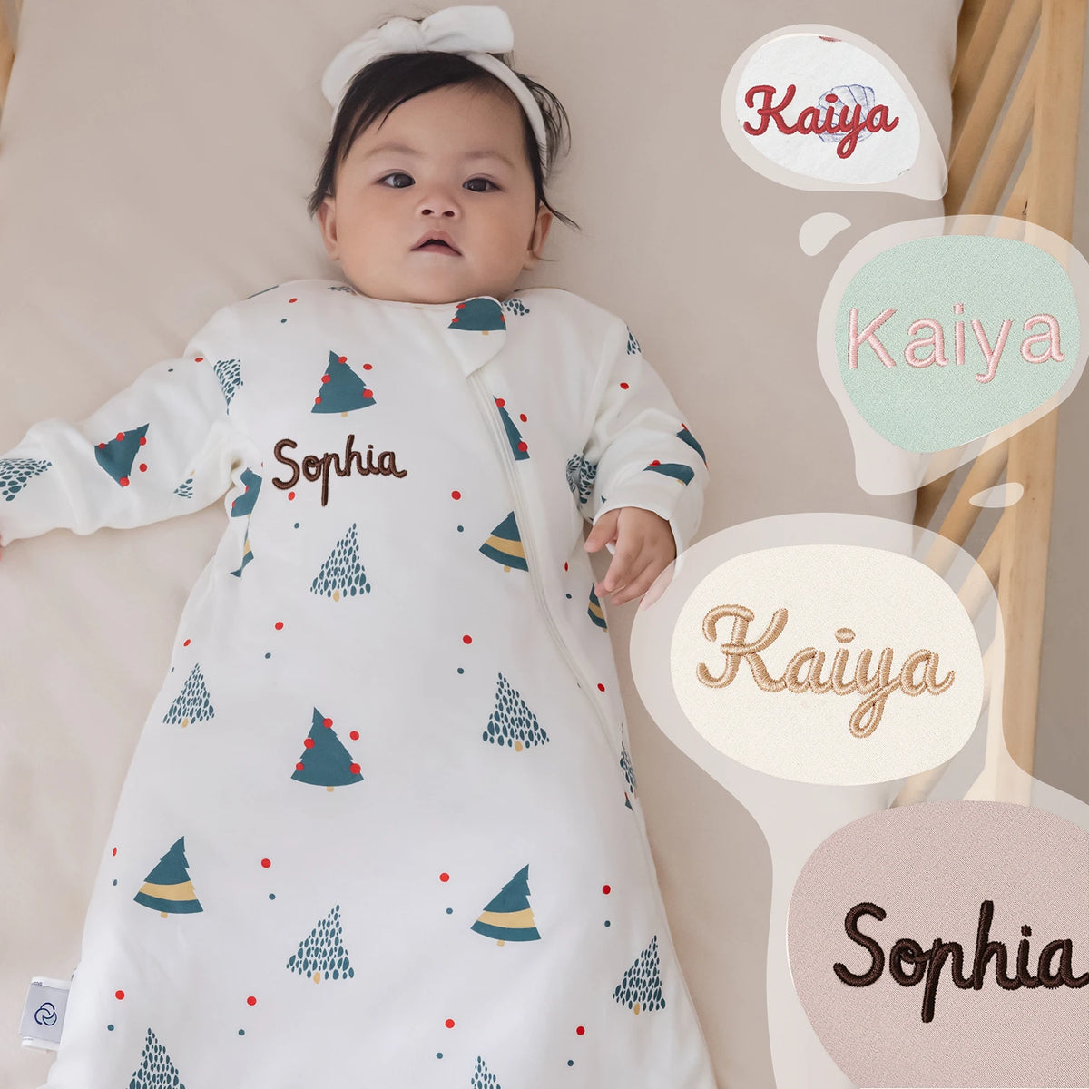 Warm Long Sleeve Sleep Sack 2.5 TOG - Organic Cotton & Camel Wool - Dot Tree