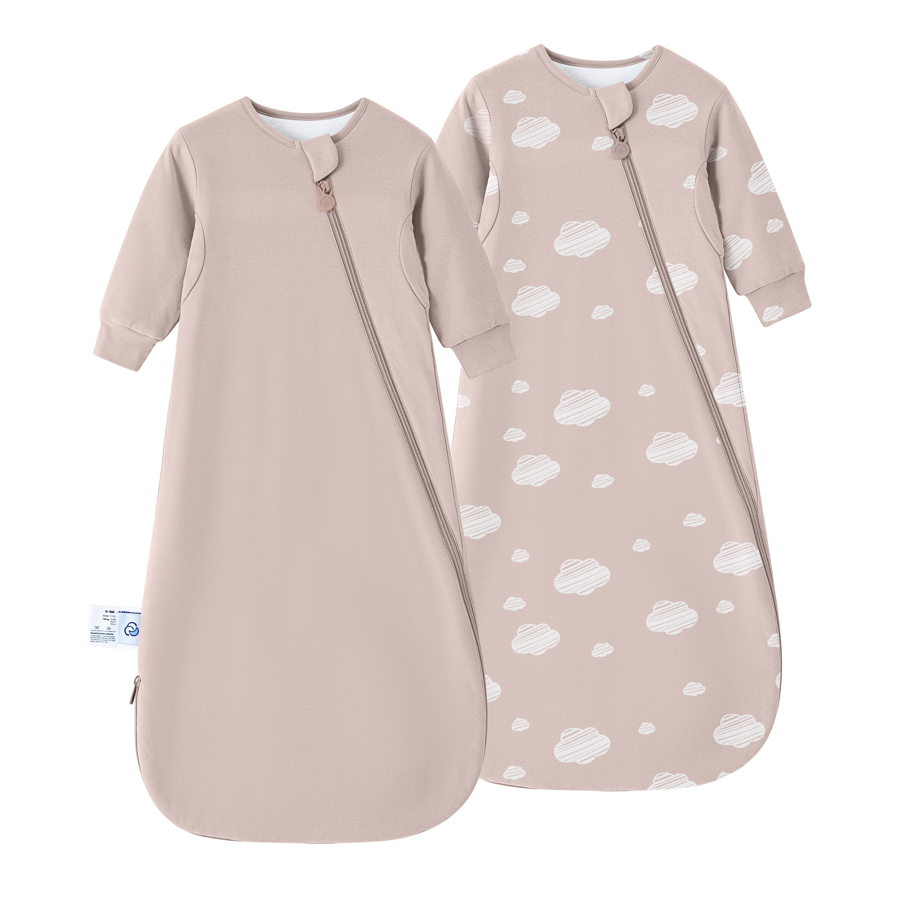 All Season Long Sleeve Sleep Sack 1.0 TOG - Organic Cotton & Camel Wool Bundle - Pink