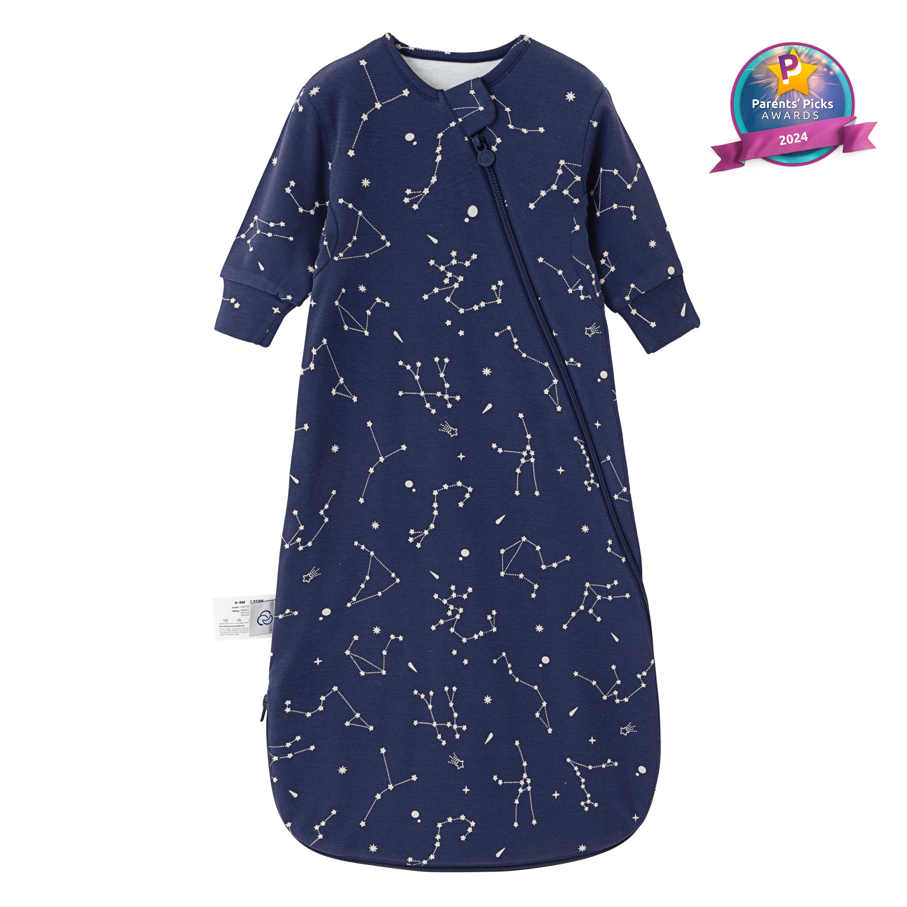 Winter Long Sleeve Sleep Sack 3.5 TOG - Organic Cotton & Camel Wool - Constellation