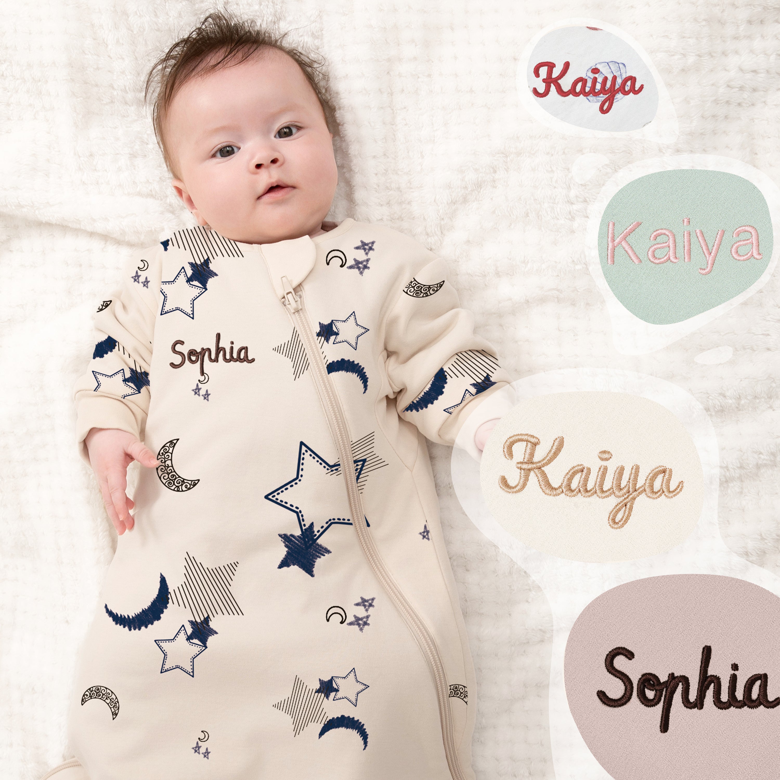 Winter Long Sleeve Sleep Sack 3.5 TOG - Organic Cotton & Camel Wool - Moonlit