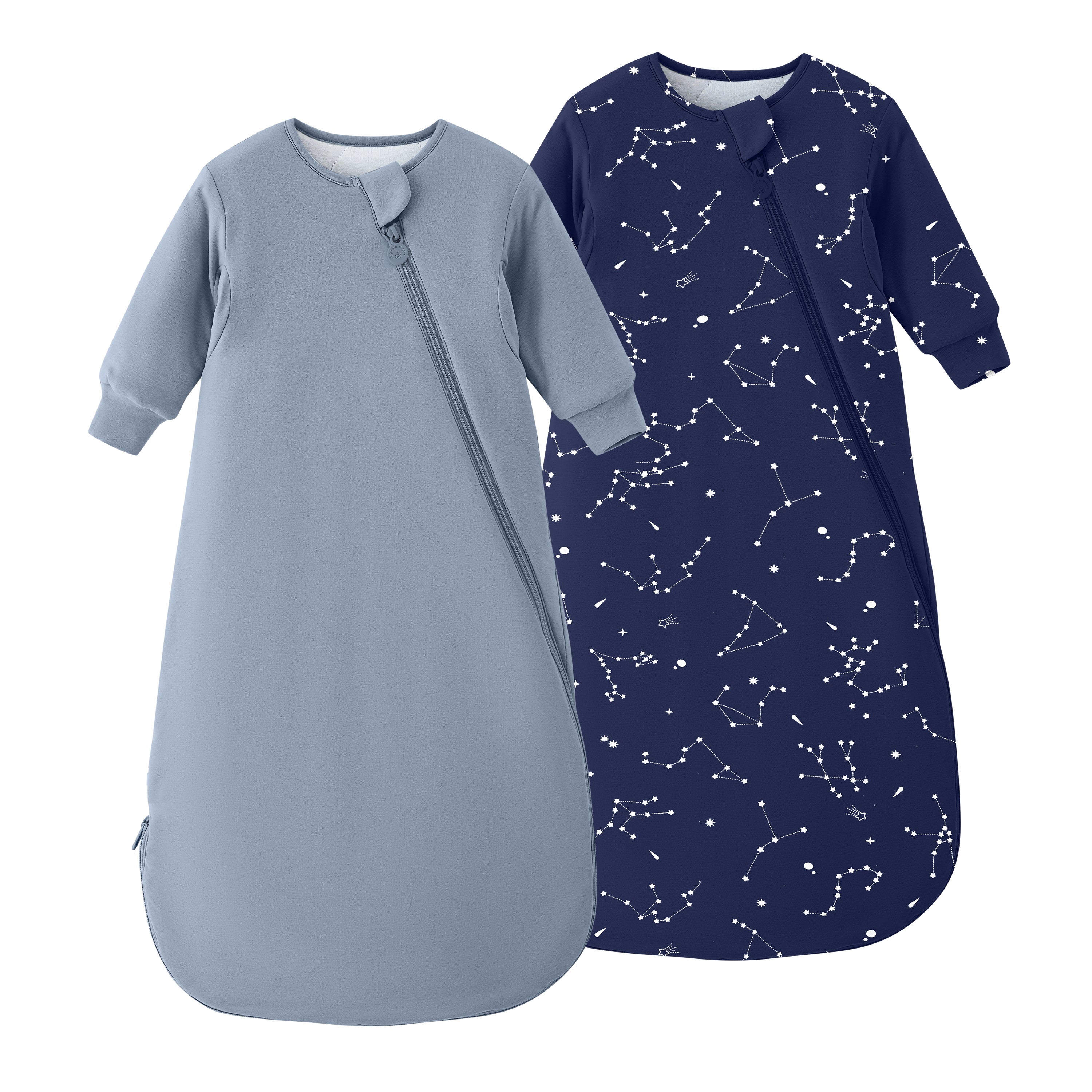 Winter Long Sleeve Sleep Sack 3.5 TOG- Organic Cotton & Camel Wool Bundle - Blue