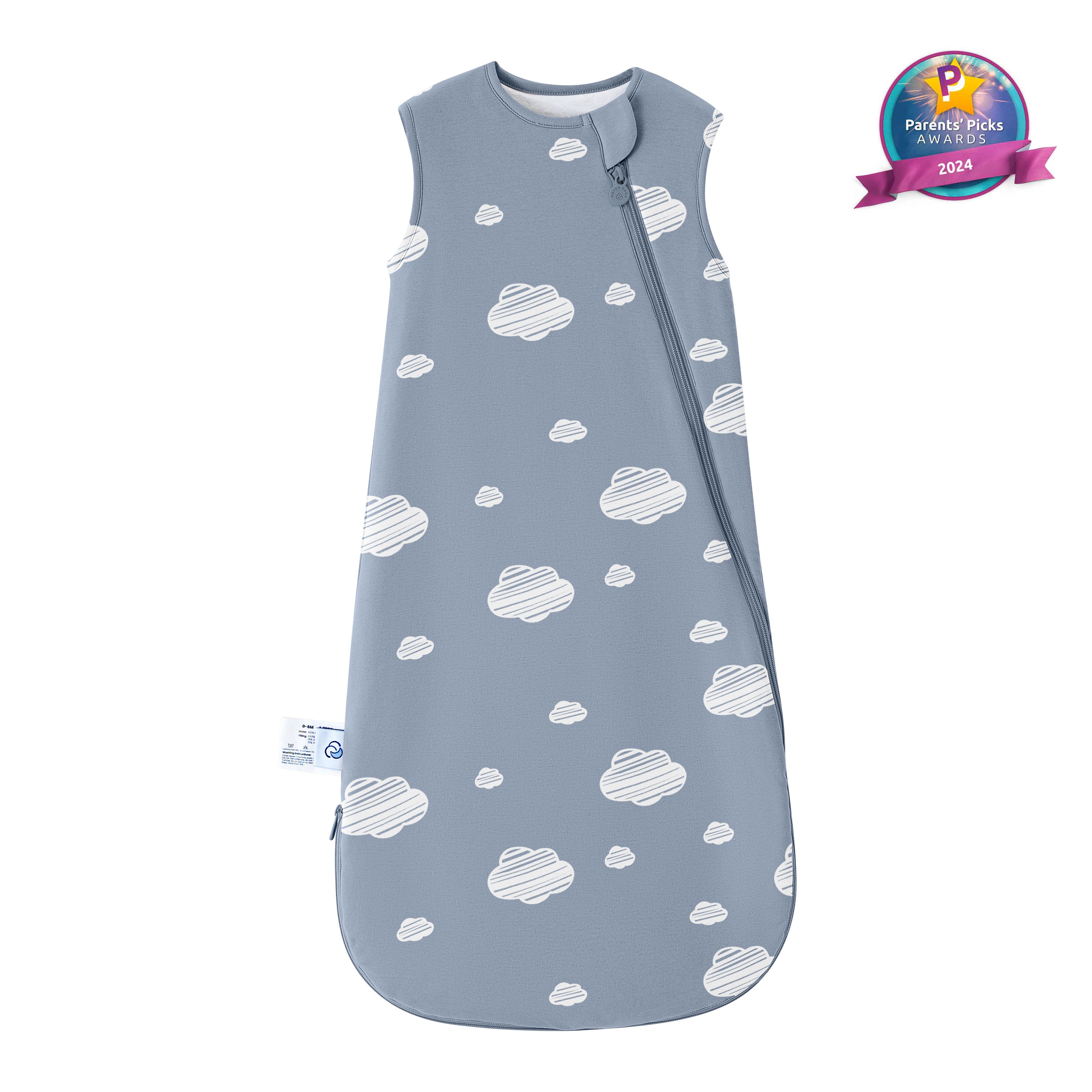 All Season Sleeveless Sleep Sack 1.0 TOG - Organic Cotton & Camel Wool - Blue Sky