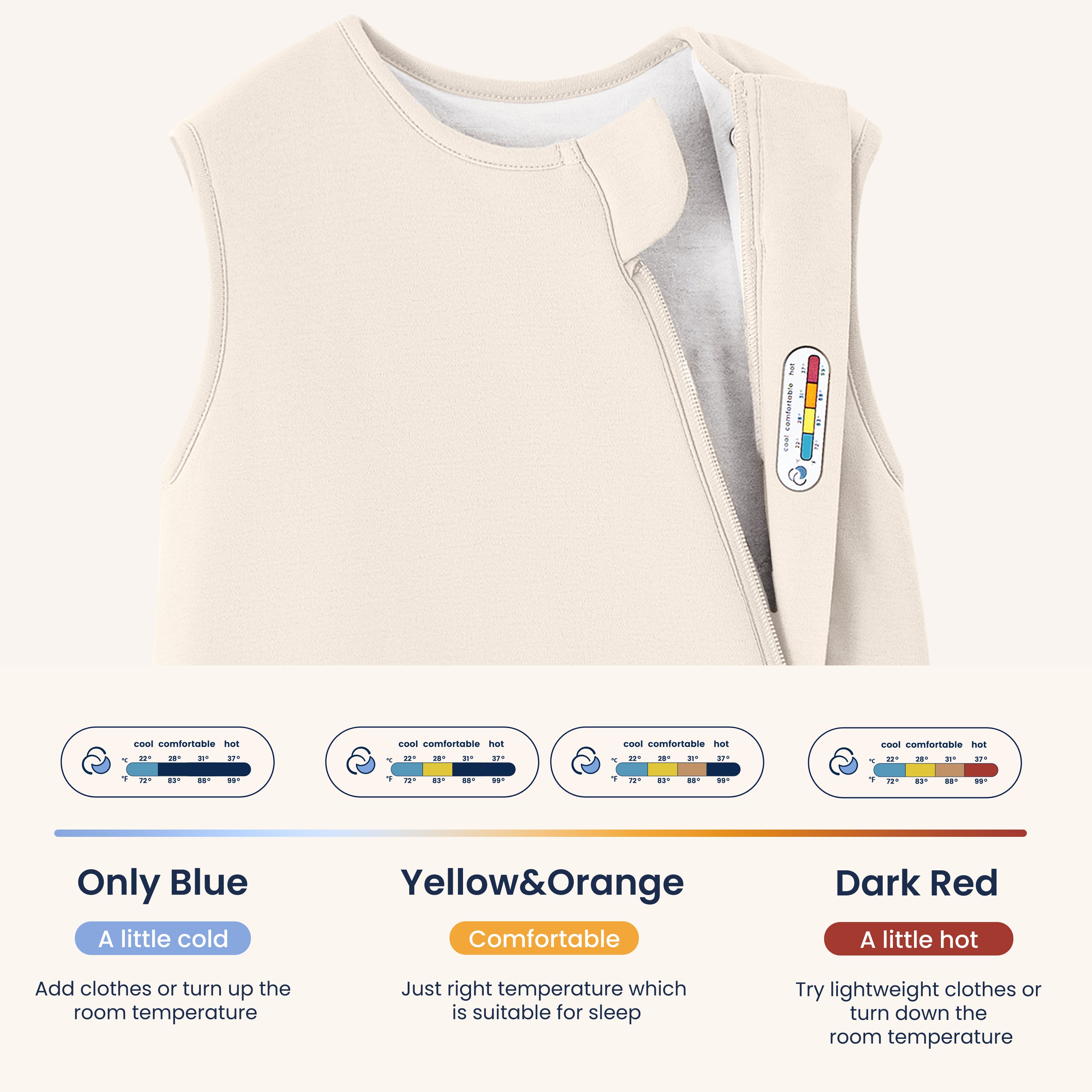 Sleeveless Sleep Sack 1.0 TOG - Organic Cotton & Camel Wool Cream +ClimaCuddle™ Baby Bodysuit - Merino Wool & Rayon Bamboo - Dusty Pink Bundle