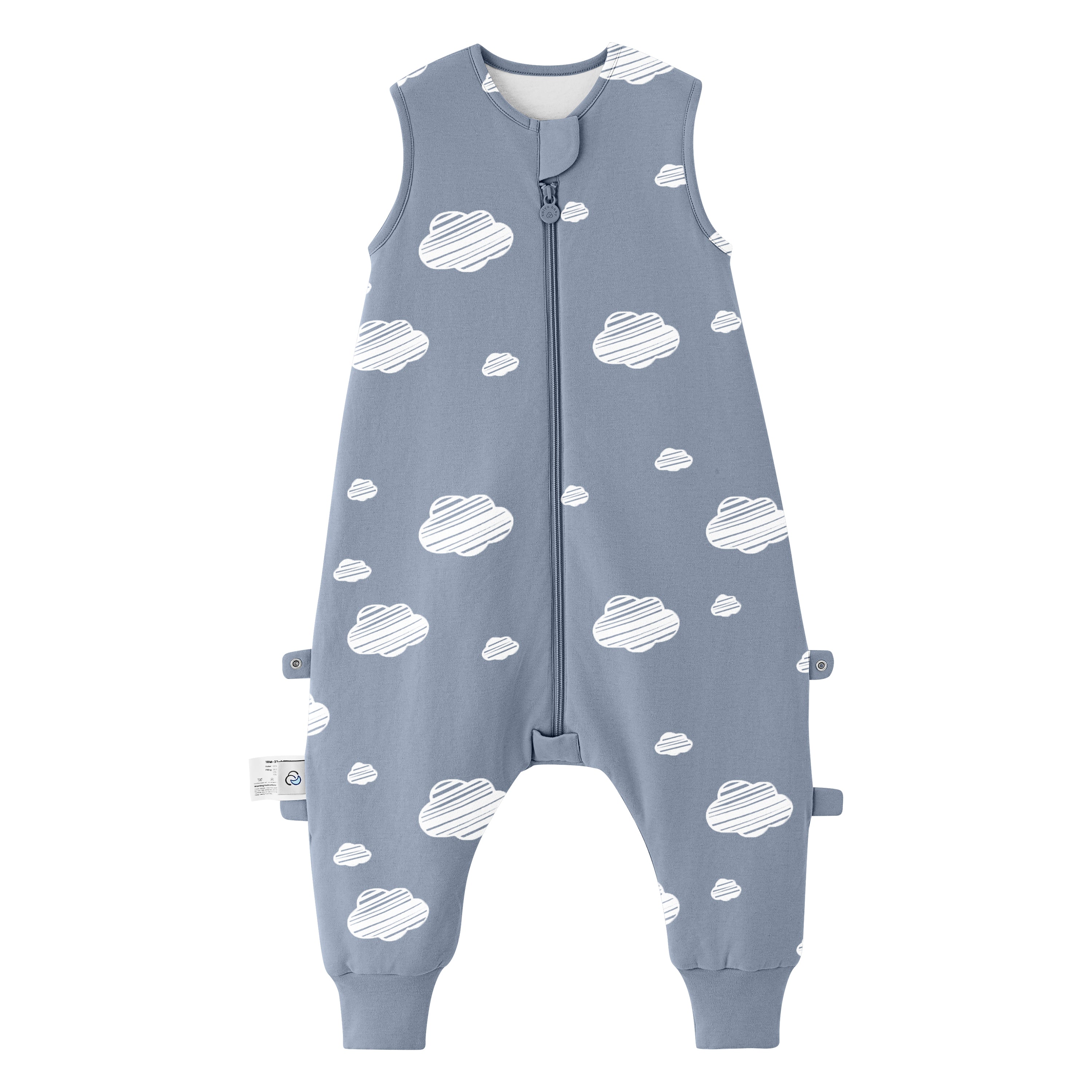 All Season Sleeveless Sleep Sack Walker 1.0 TOG - Organic Cotton & Camel Wool - Blue Sky