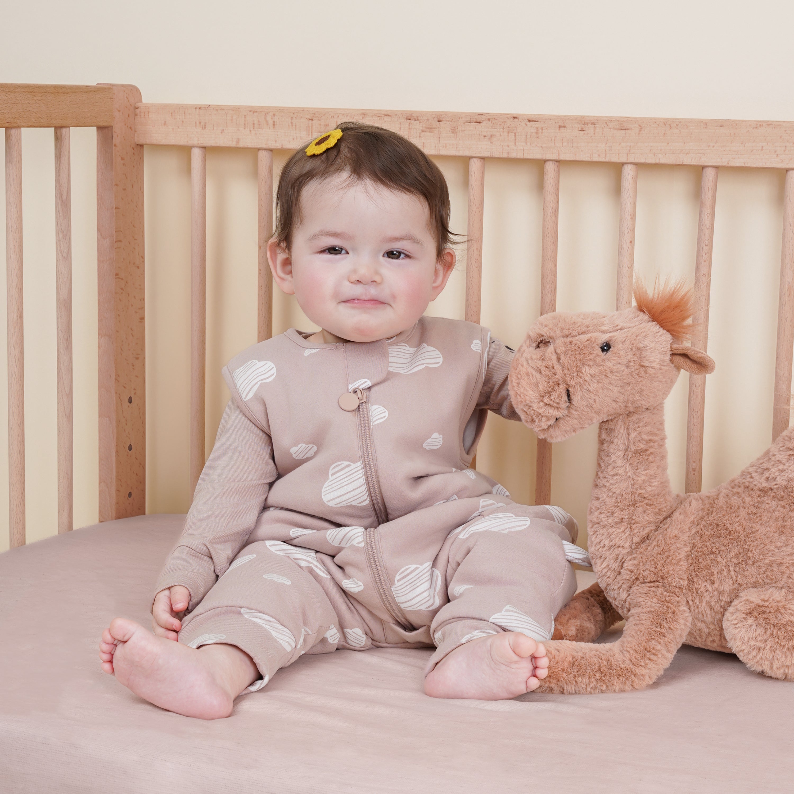 All Season Sleeveless Sleep Sack Walker 1.0 TOG - Organic Cotton & Camel Wool +Baby Romper- Pink