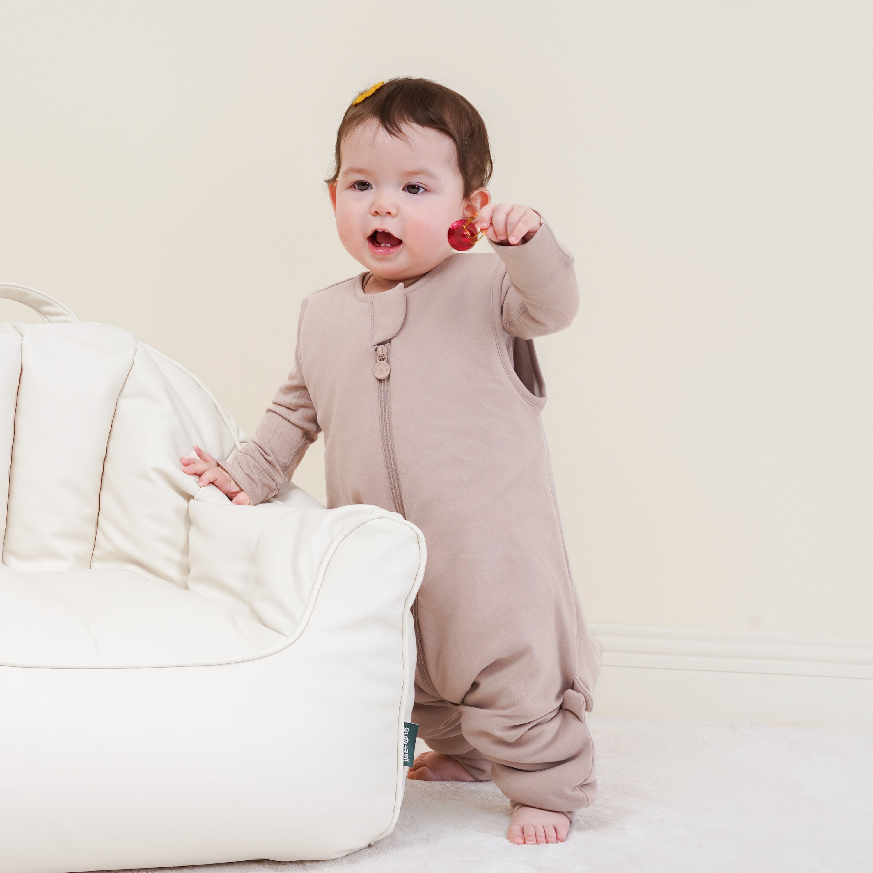 All Season Sleeveless Sleep Sack Walker 1.0 TOG - Organic Cotton & Camel Wool - Dusty Pink
