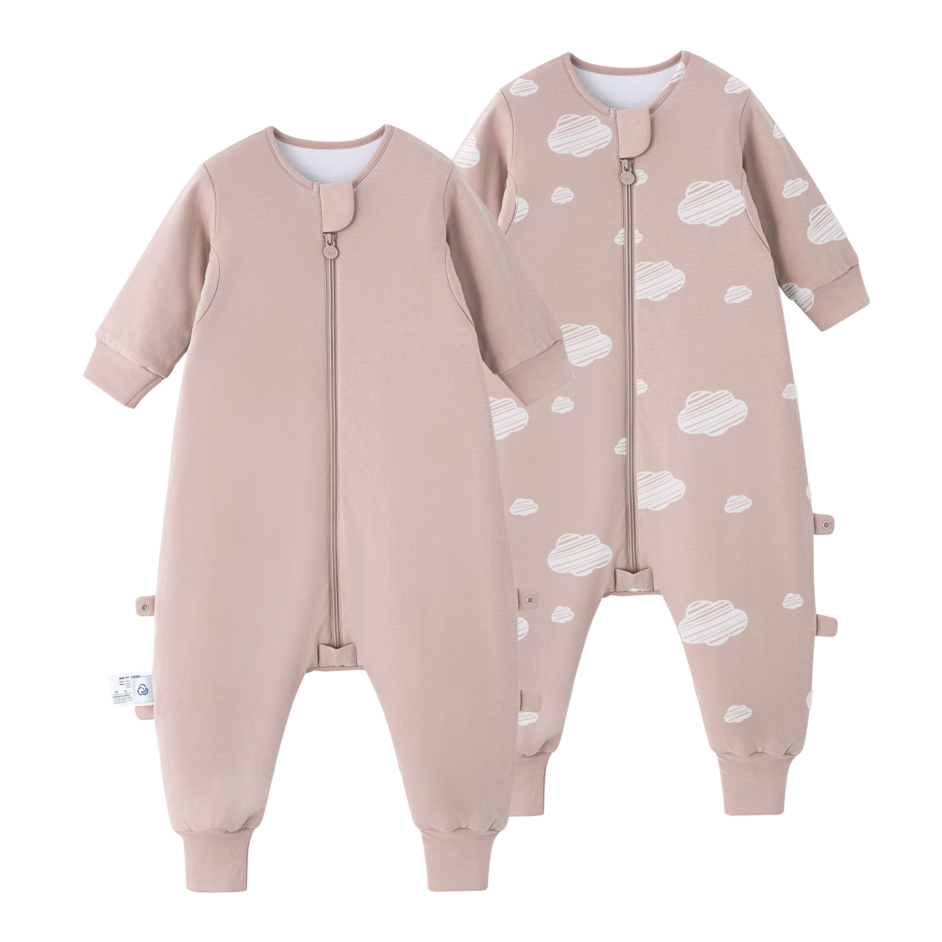 All Season Long Sleeve Sleep Sack Walker 1.0 TOG - Organic Cotton & Camel Wool Bundle- Pink