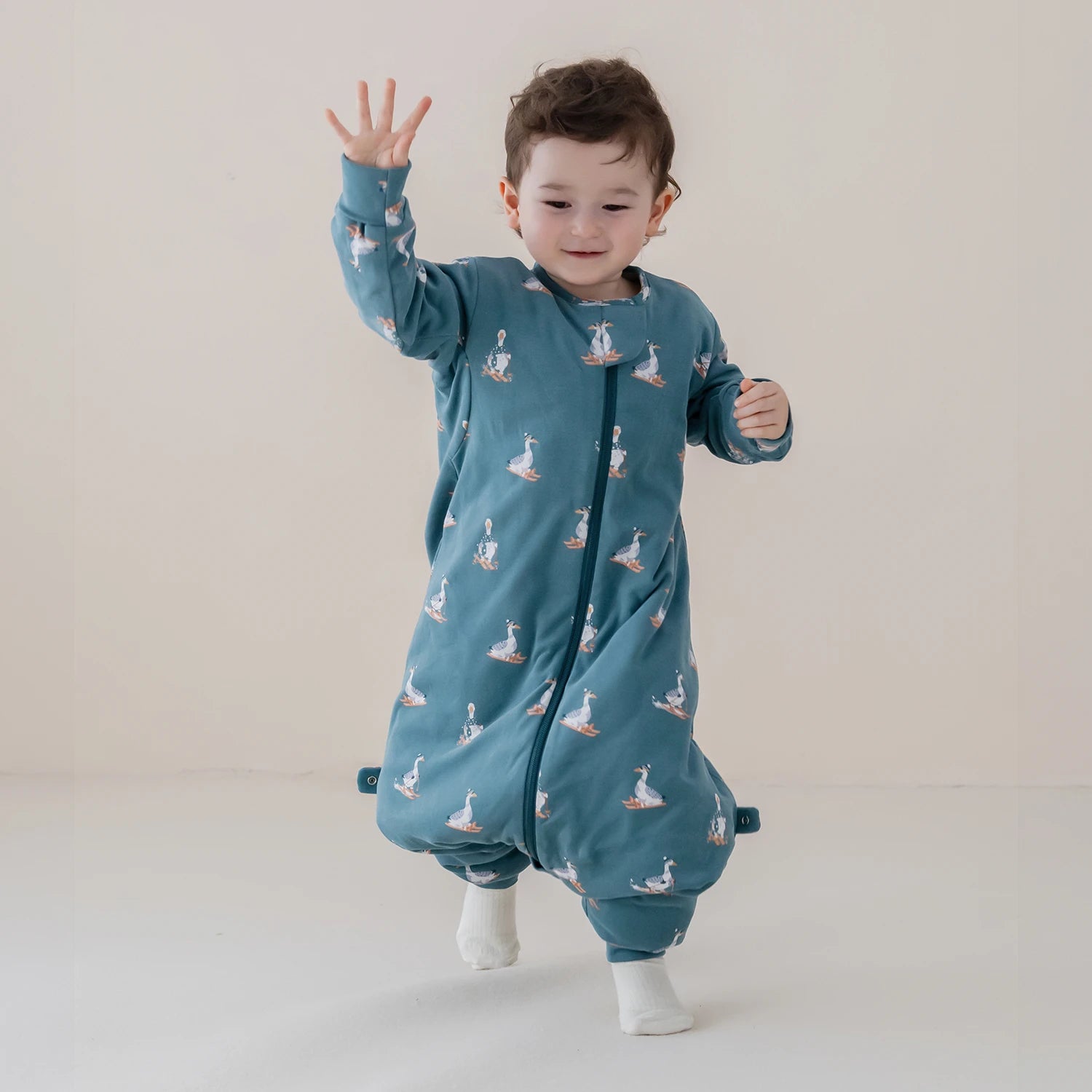 Organic Cotton & Camel Wool Long Sleeve Sleeping Bag With Legs 1.0 TOG - Constellation