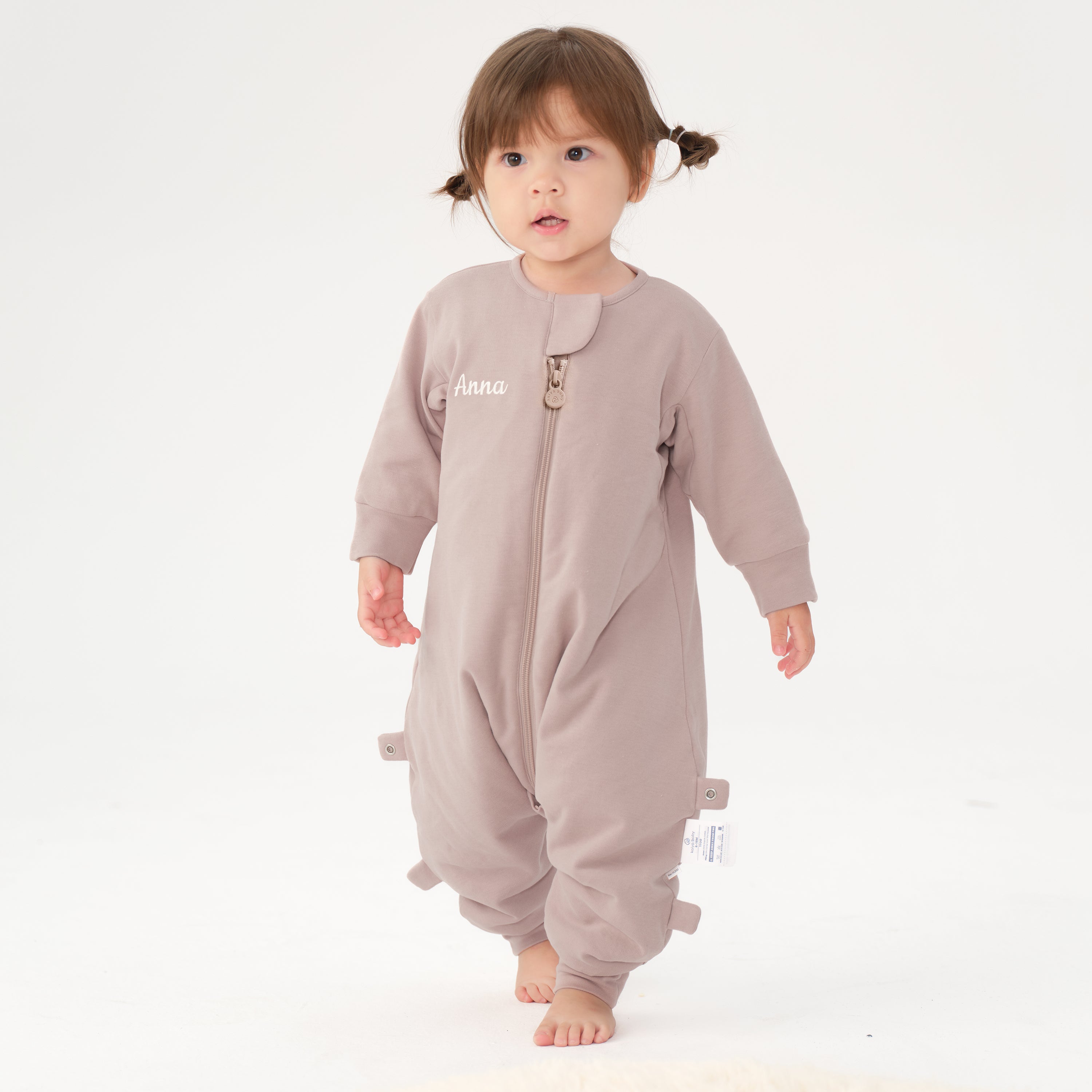 Warm Long Sleeve Sleep Sack Walker 2.5 TOG - Organic Cotton & Camel Wool - Dusty Pink