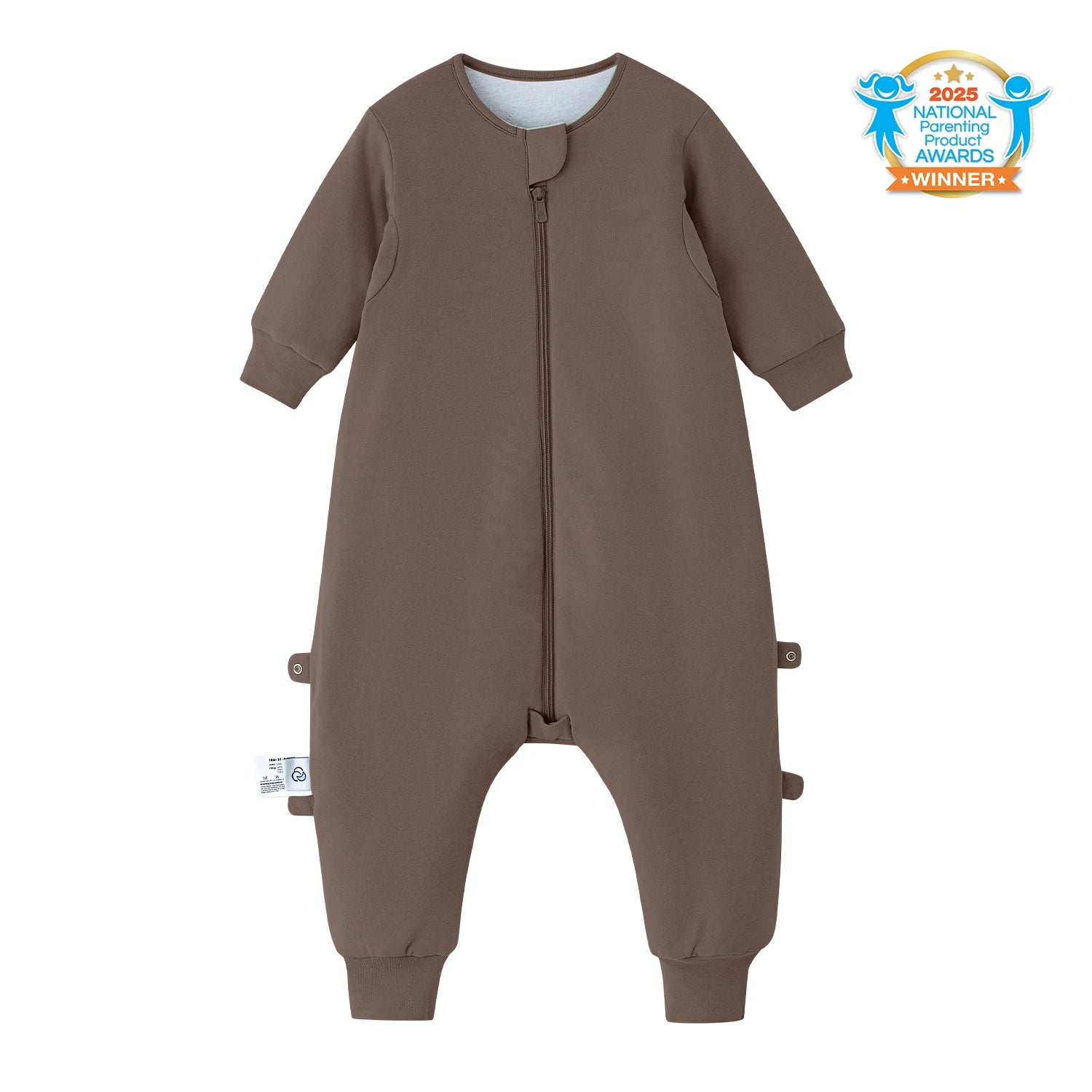 Warm Long Sleeve Sleep Sack Walker 2.5 TOG - Organic Cotton & Camel Wool - Mocha Brown