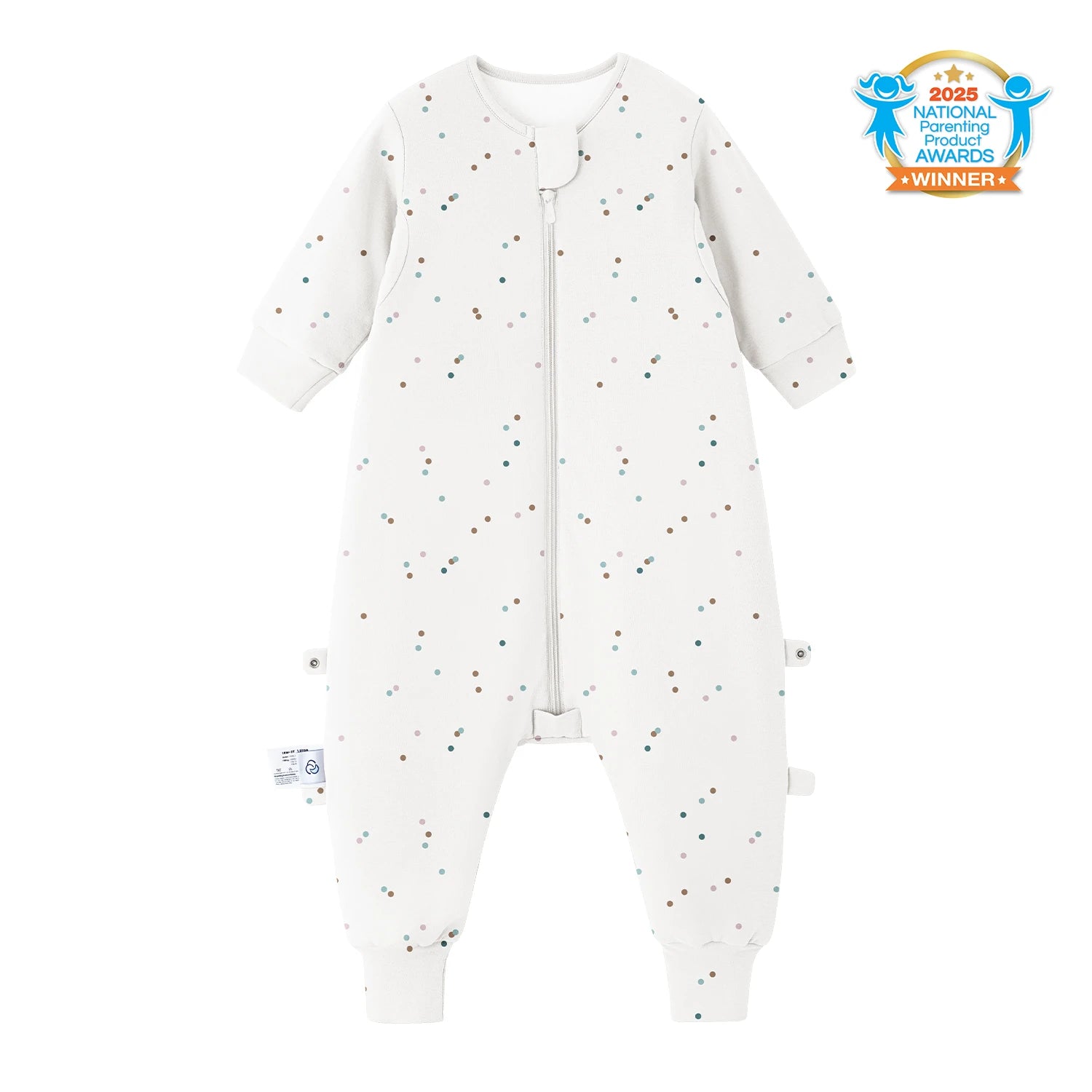 Warm Long Sleeve Sleep Sack Walker 2.5 TOG - Organic Cotton & Camel Wool - Spark Dots