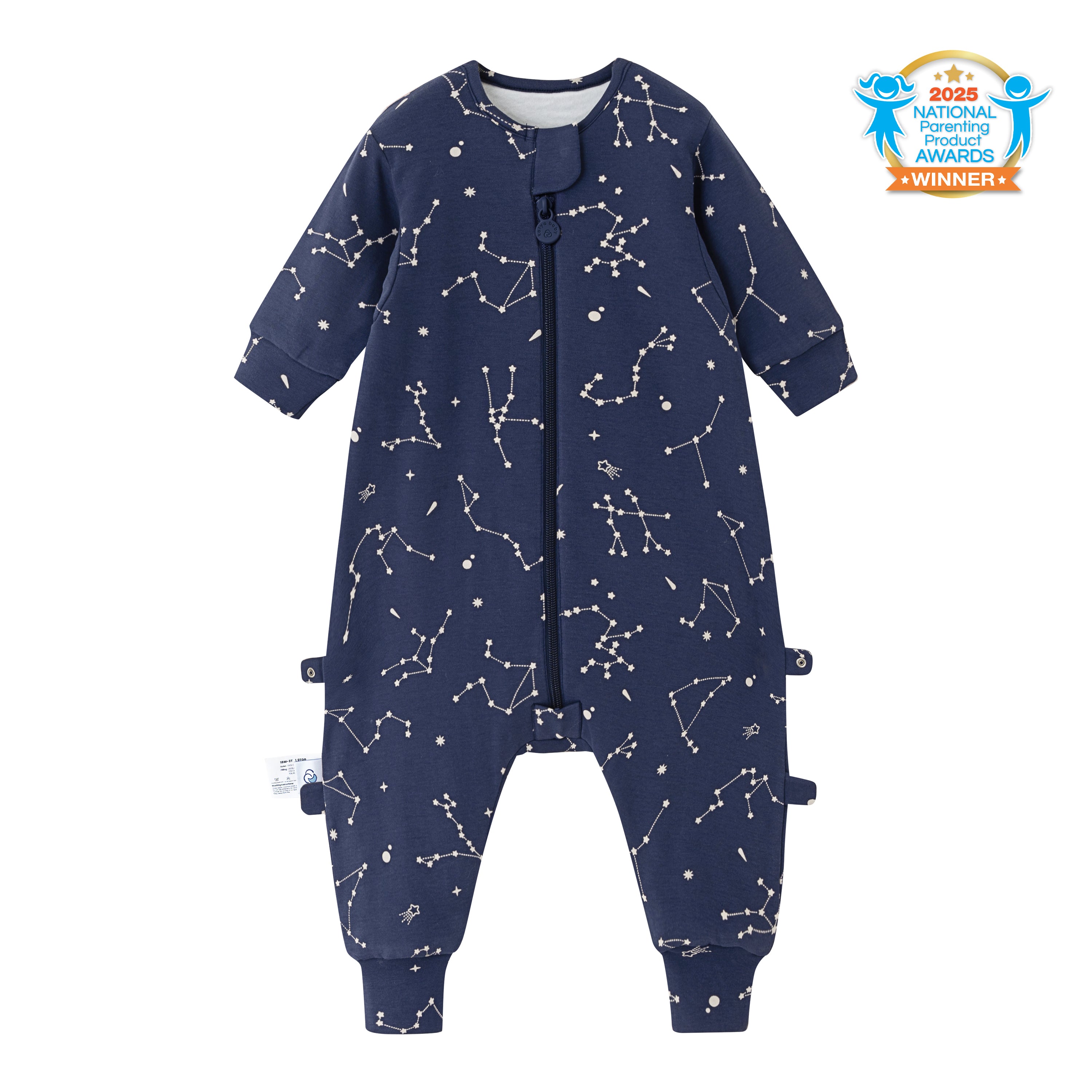 Winter Long Sleeve Sleep Sack Walker 3.5 TOG - Organic Cotton & Camel Wool - Constellation