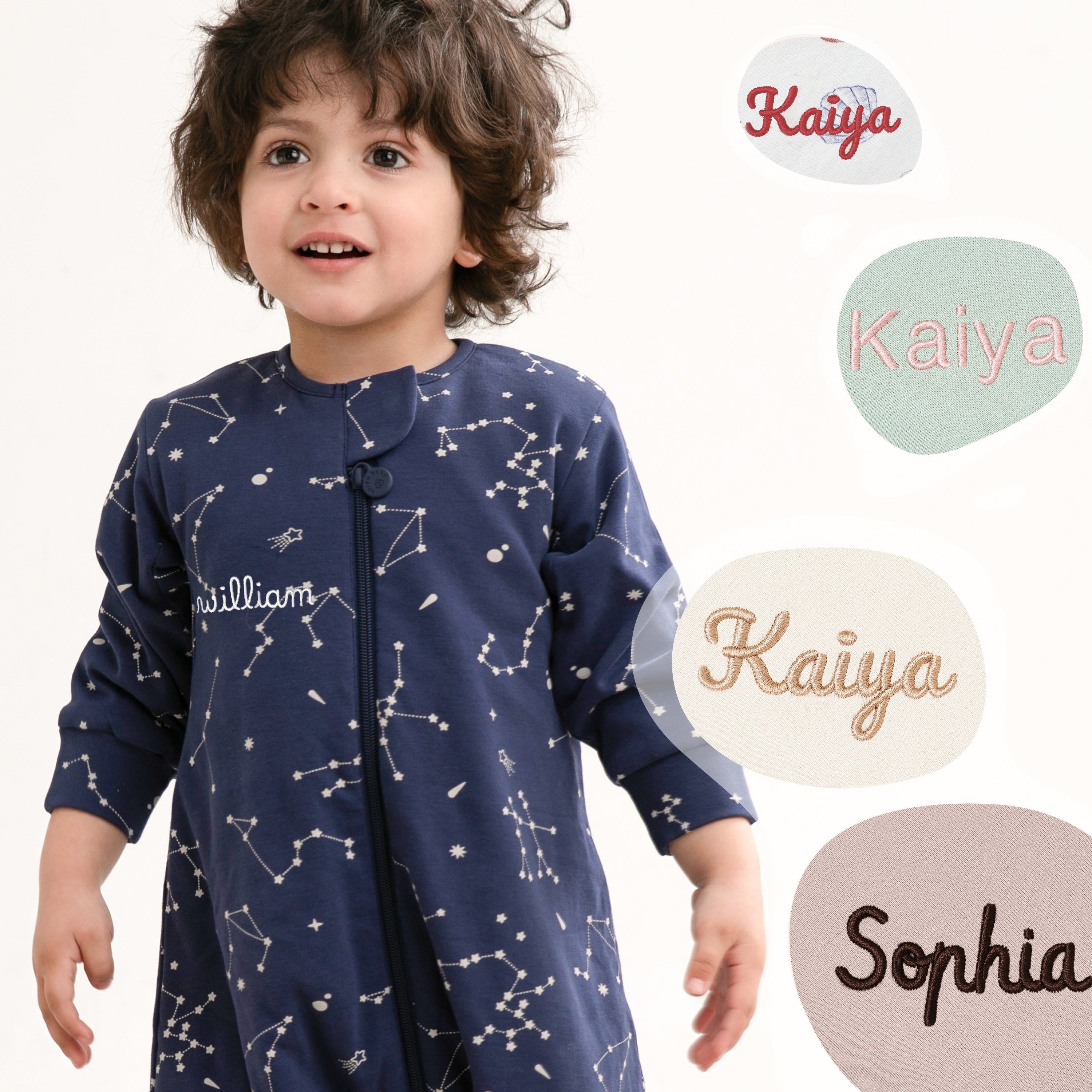 014-3.5-13-1Winter Long Sleeve Sleep Sack Walker 3.5 TOG - Organic Cotton & Camel Wool - Constellation-4
