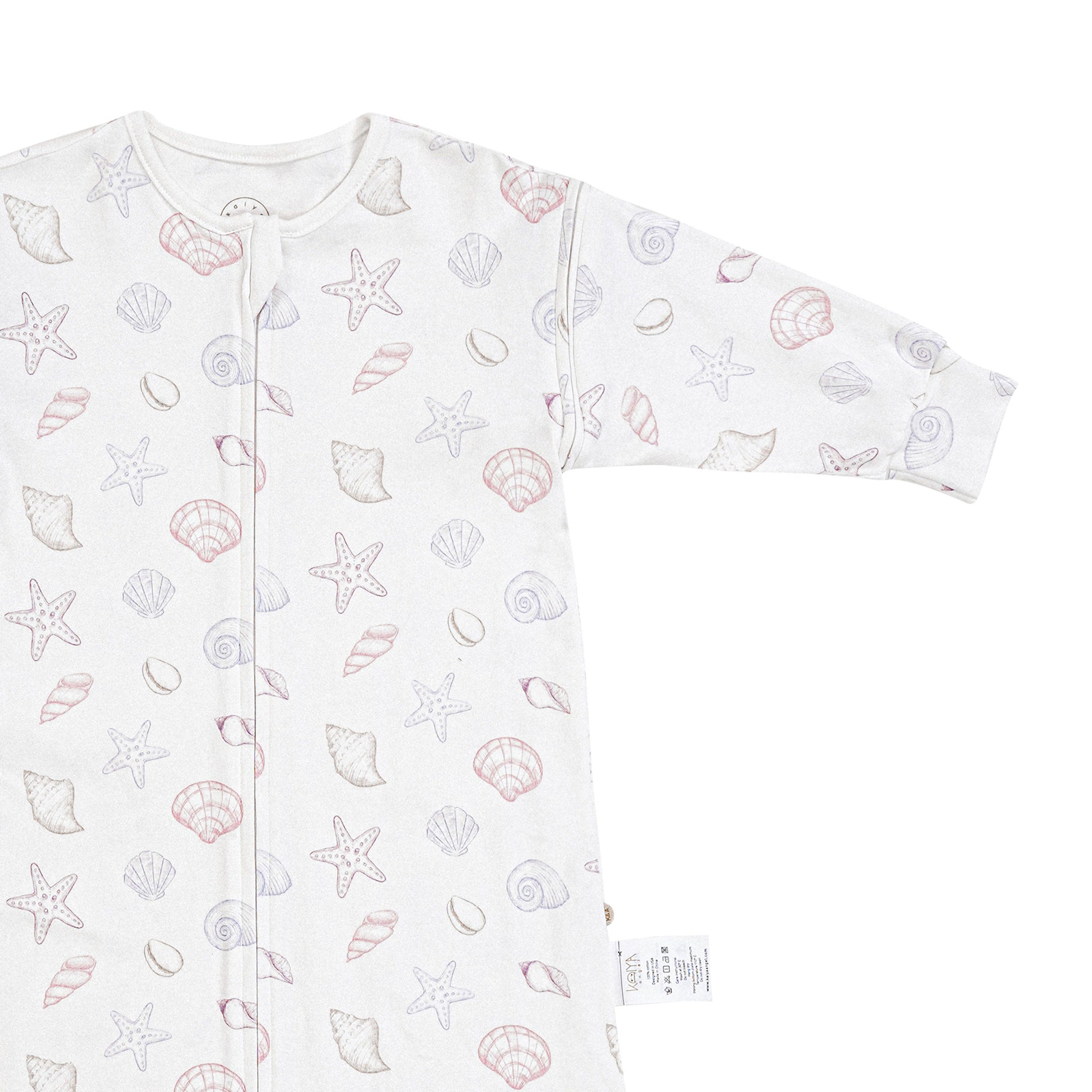 Organic Cotton Front Opening Long Sleeve Sleep Sack 0.5 TOG - Shell