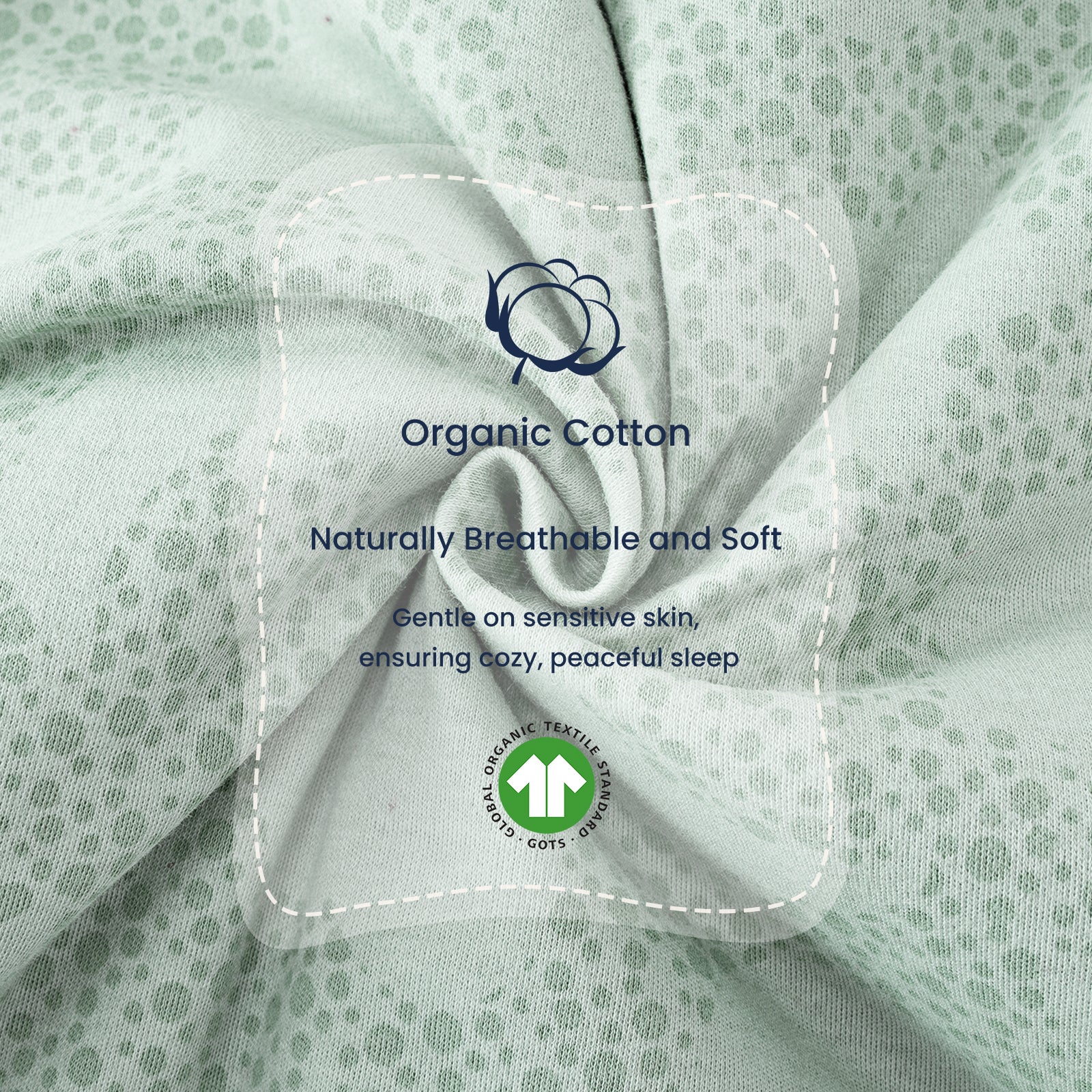 All Season Sleeveless Sleep Sack 1.0 TOG - Organic Cotton & Camel Wool - Mint Sky