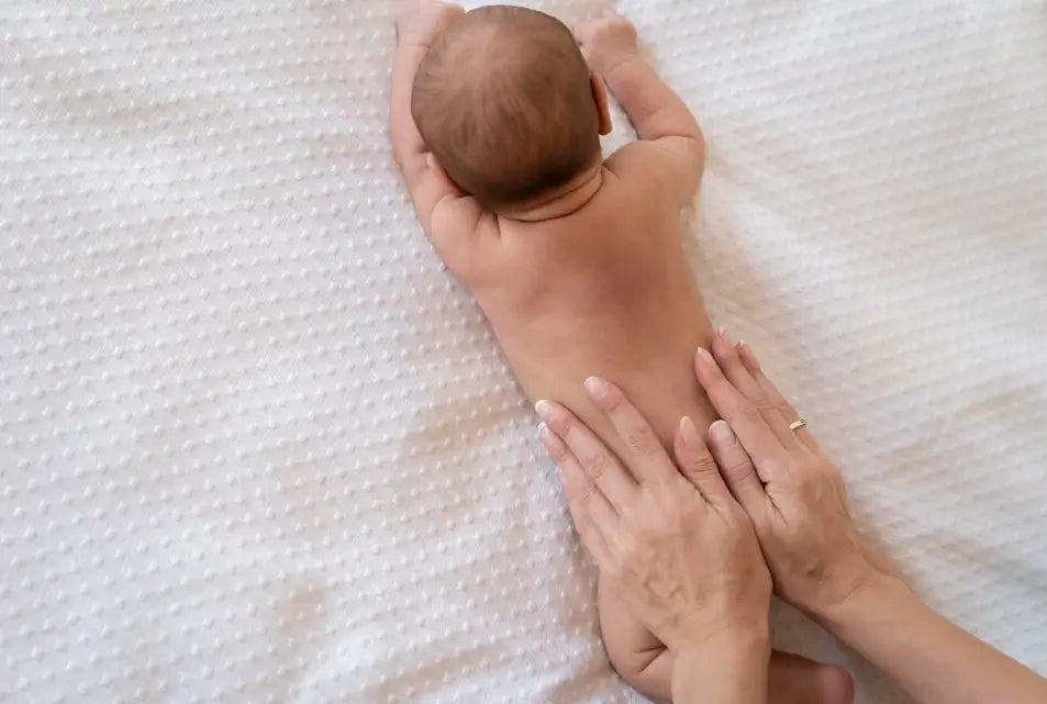 Baby lying on stomach