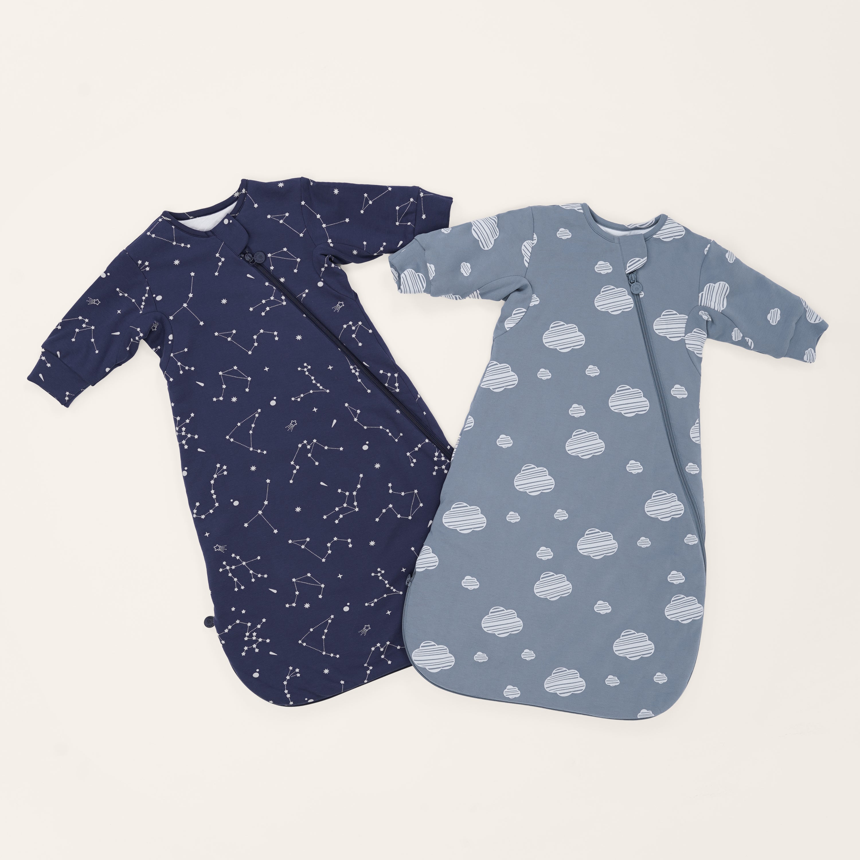 All Season Long Sleeve Sleep Sack 1.0 TOG- Organic Cotton & Camel Wool Bundle - Blue