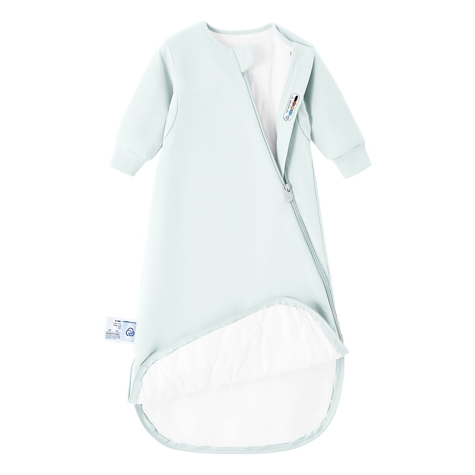 All Season Long Sleeve Sleep Sack 1.0 TOG - Organic Cotton & Camel Wool - Baby Blue